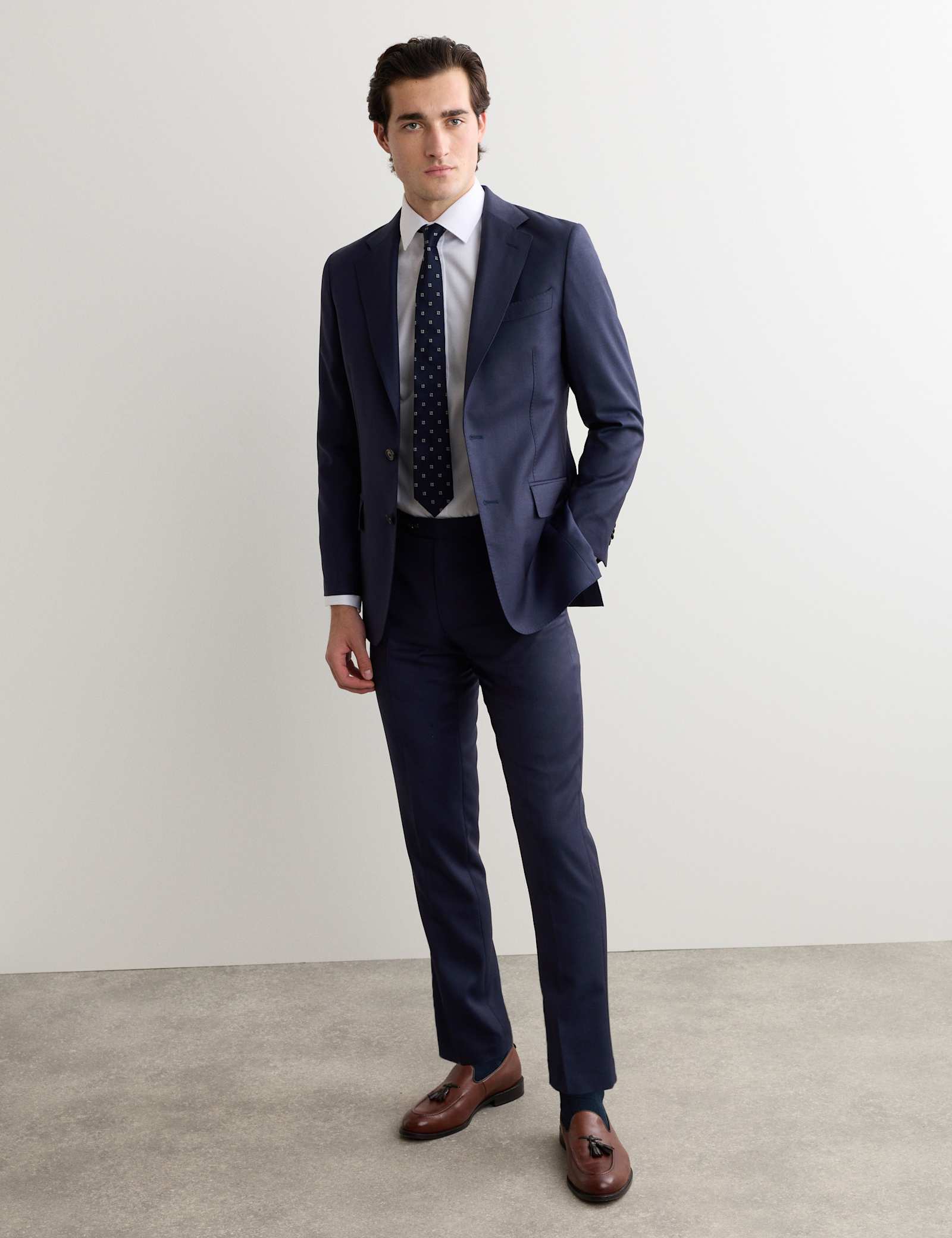 Tailored Fit Italian Wool Sharkskin Jacket - image 5