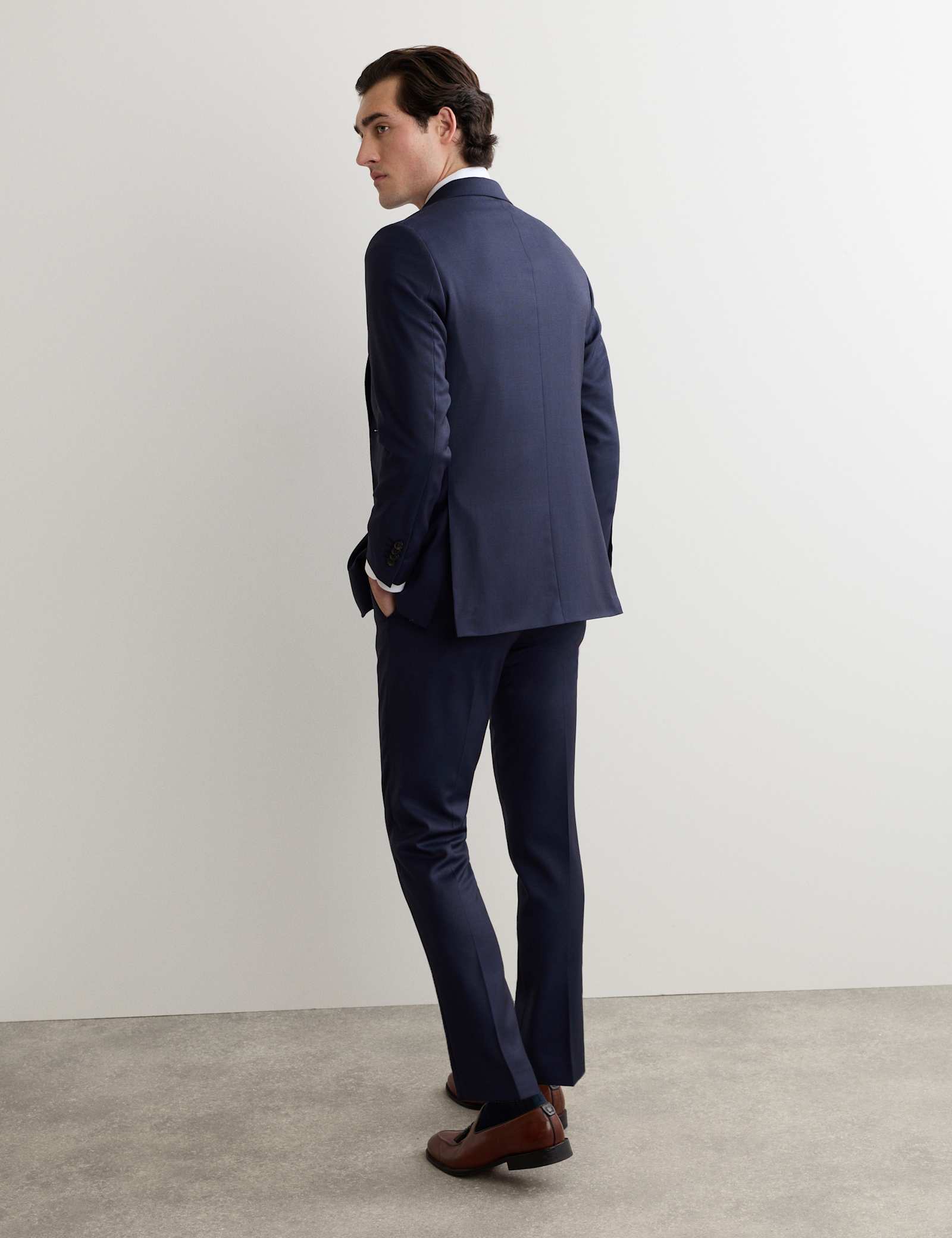 Tailored Fit Italian Wool Sharkskin Jacket - image 4