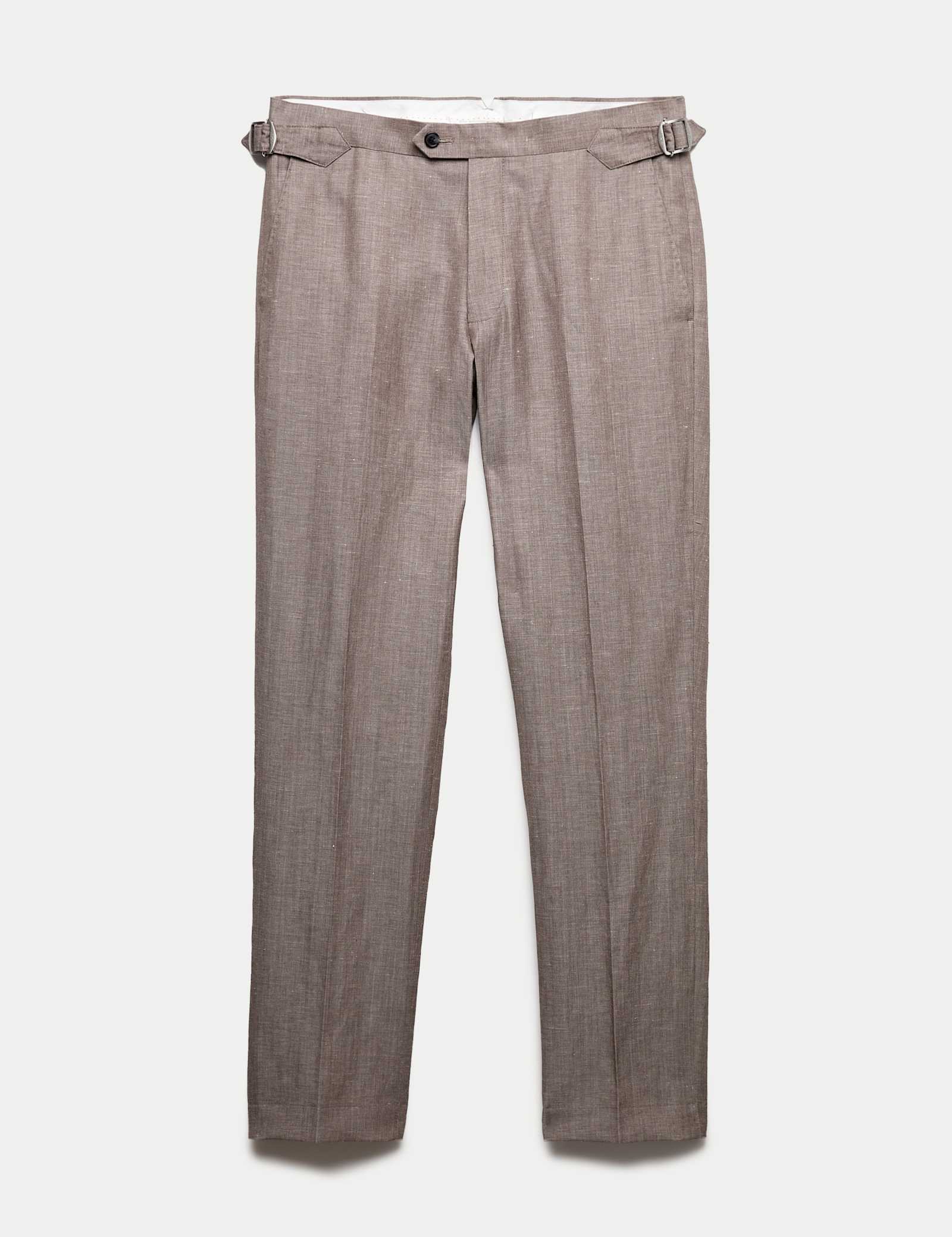 Tailored Fit Italian Wool Linen Blend Suit Trousers - image 1
