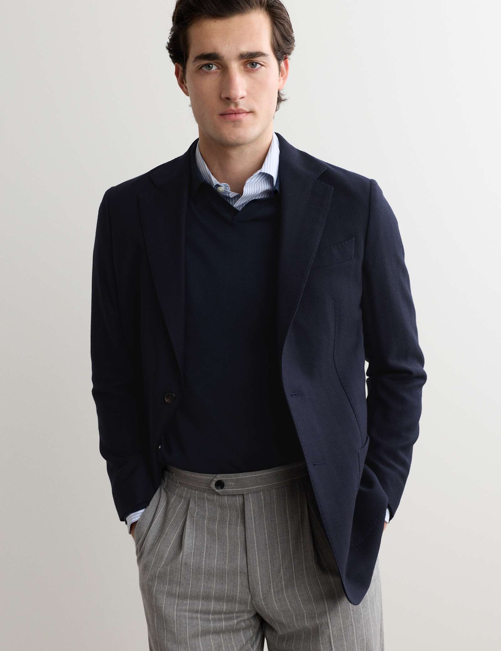 Tailored Fit Wool Herringbone Blazer - image 4