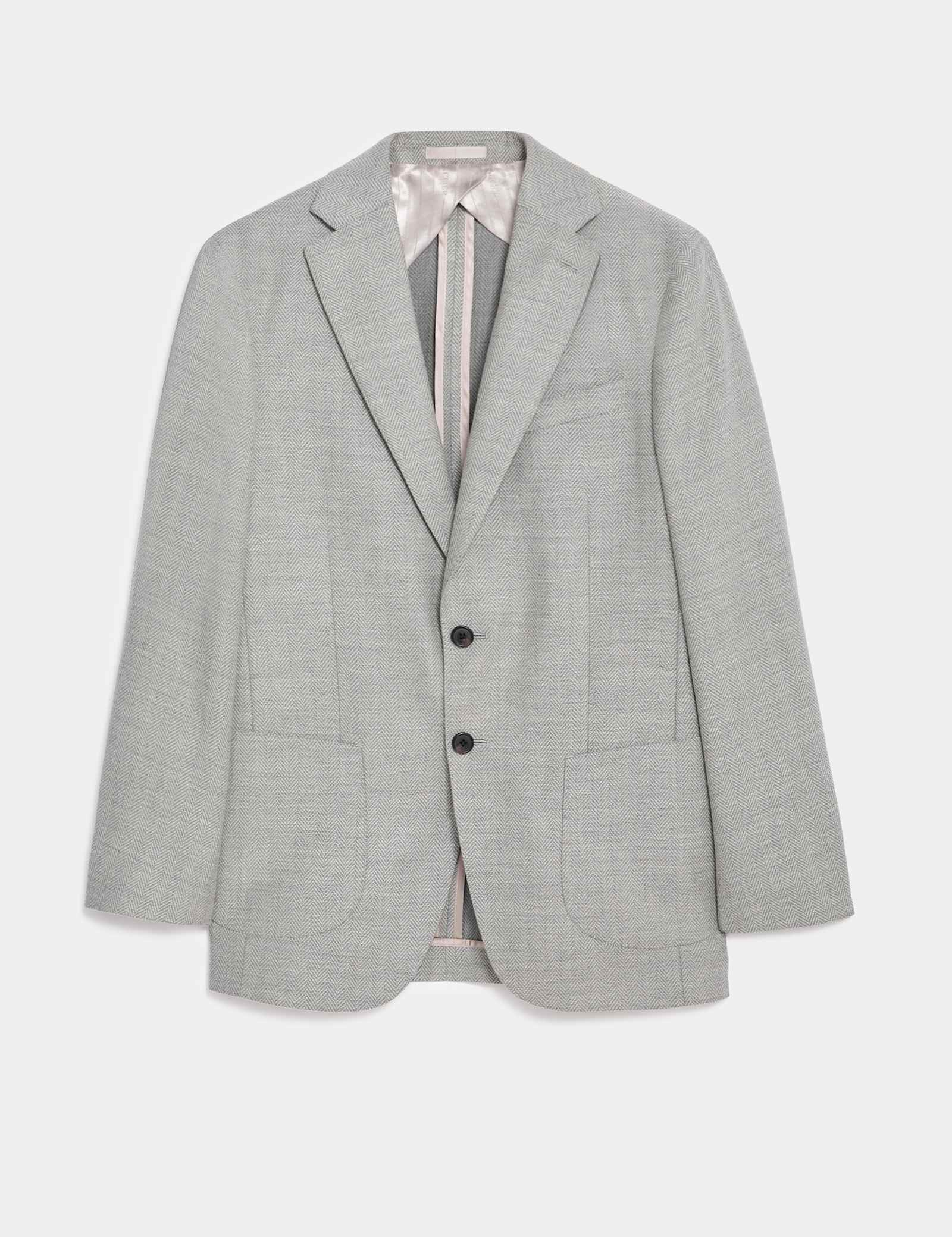 Tailored Fit Wool Herringbone Blazer - image 1