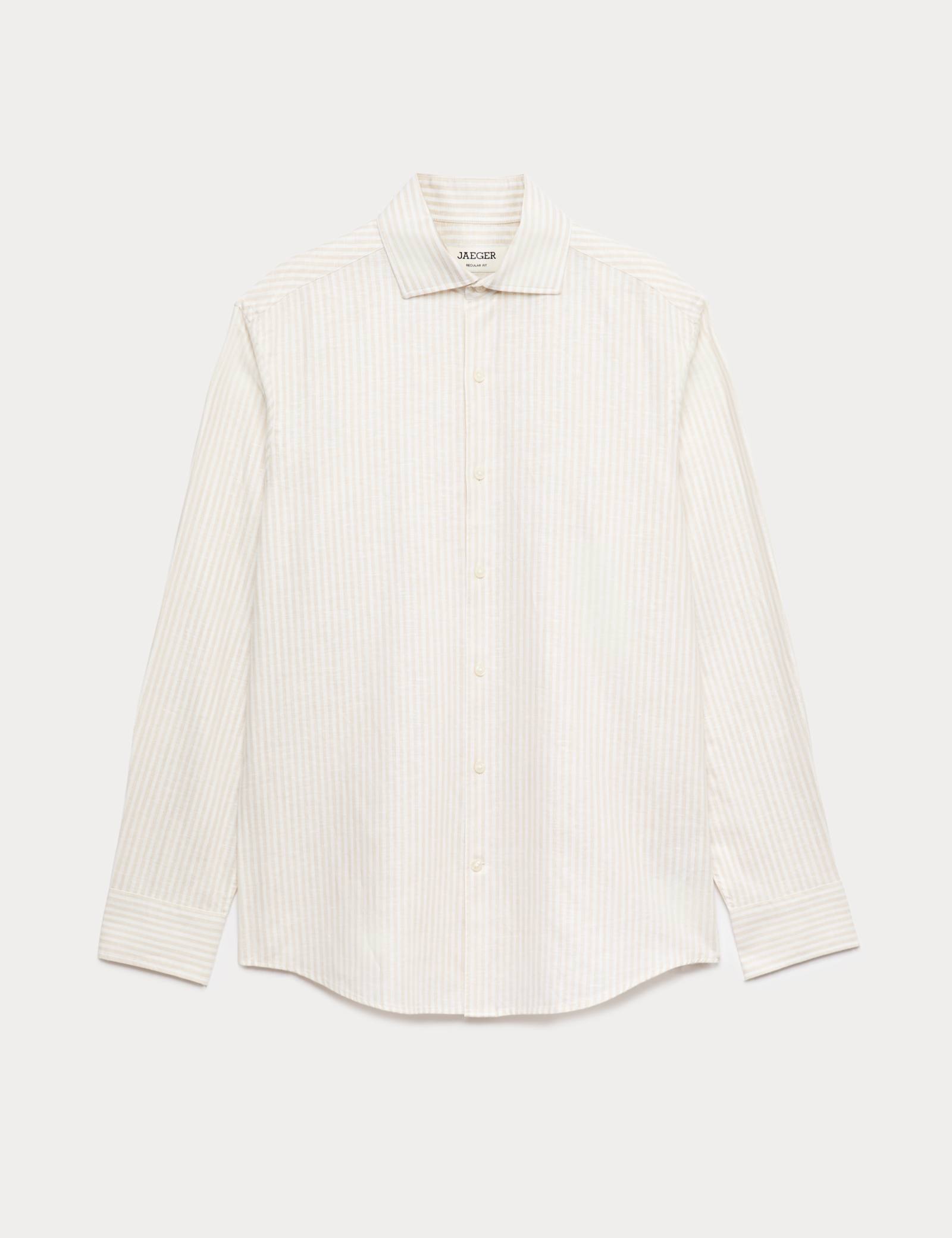 Regular Fit Luxury Linen Cotton Striped Shirt - image 2
