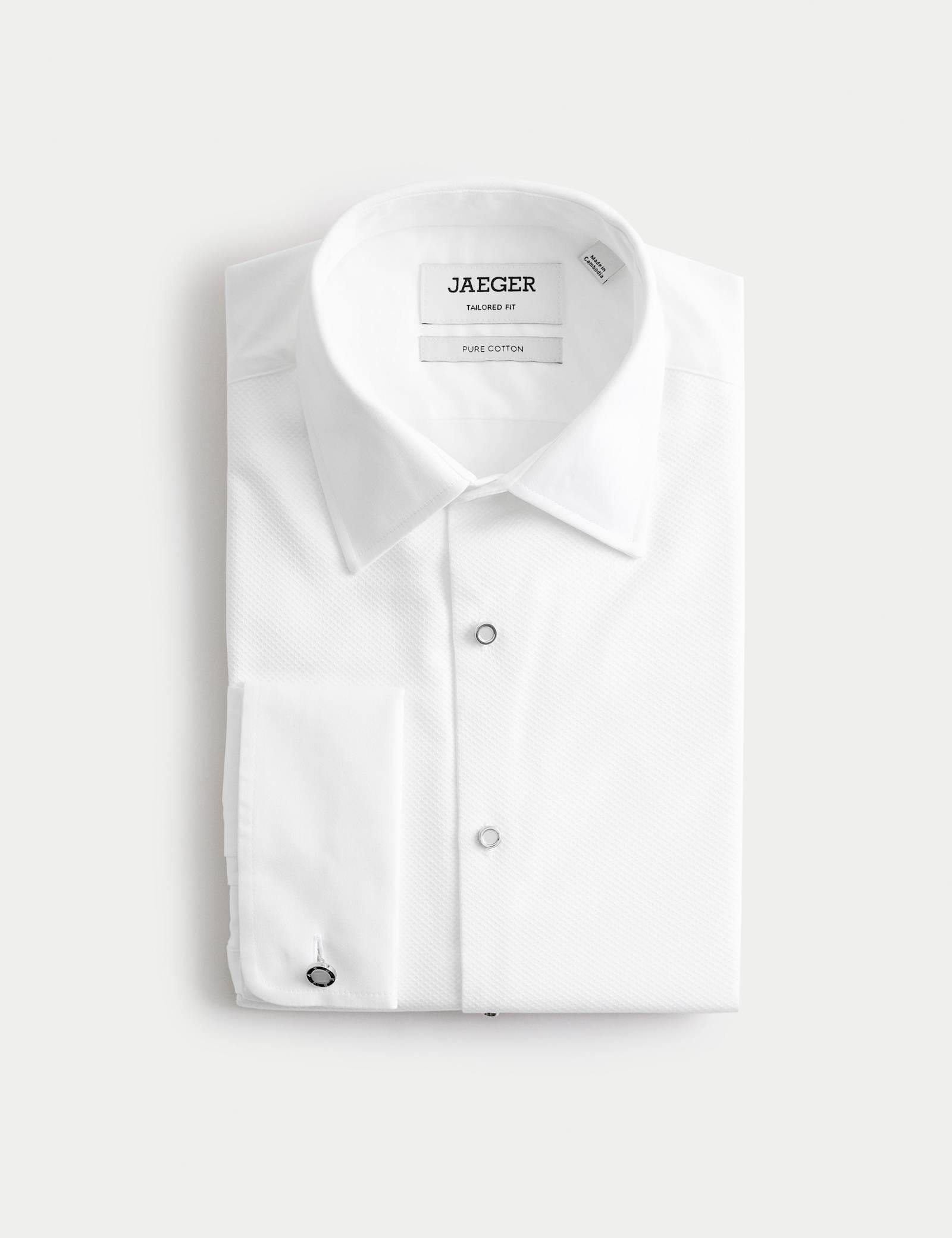 Tailored Fit Pure Cotton Bib Front Dress Shirt - image 1