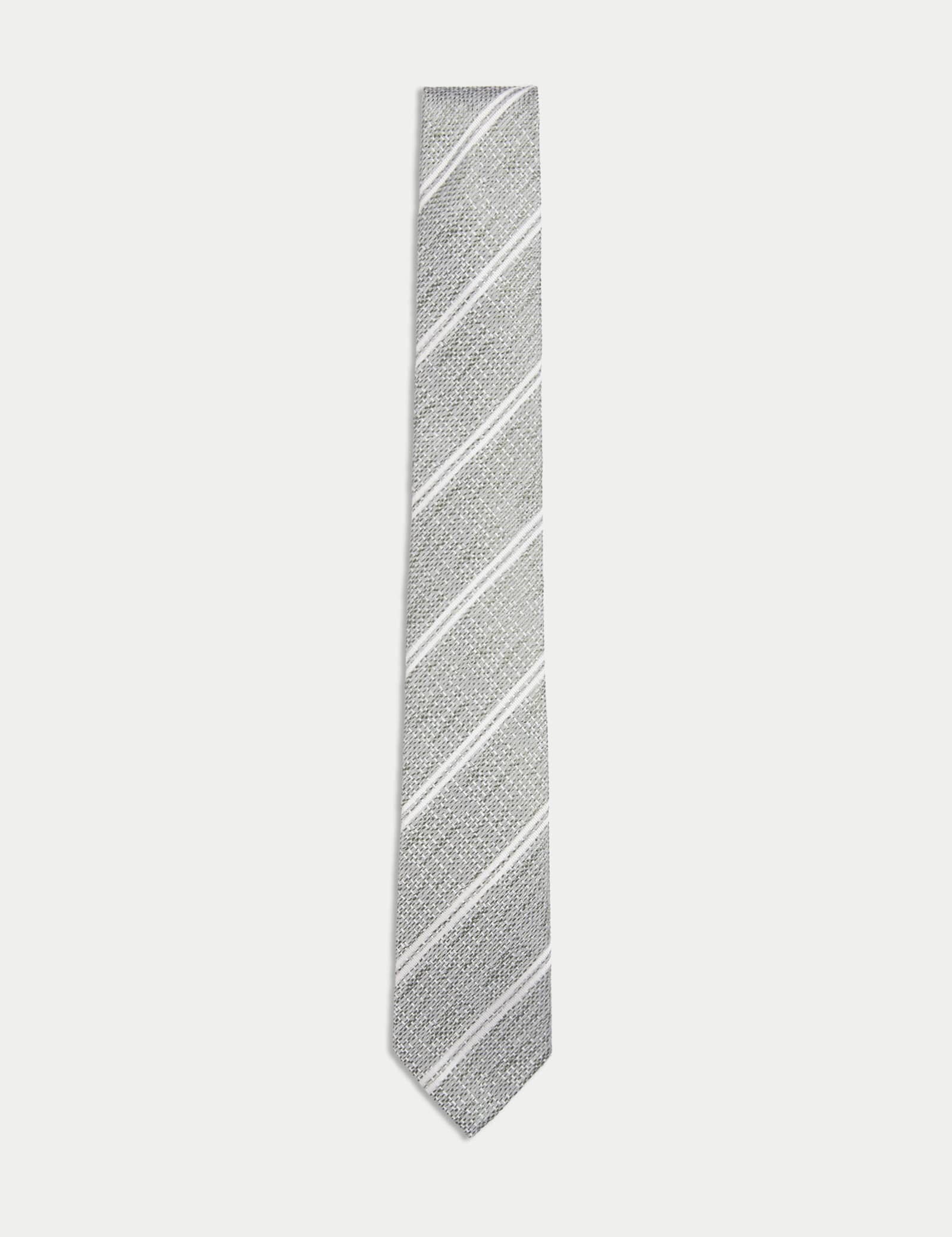 Slim Striped Pure Silk Tie - image 4