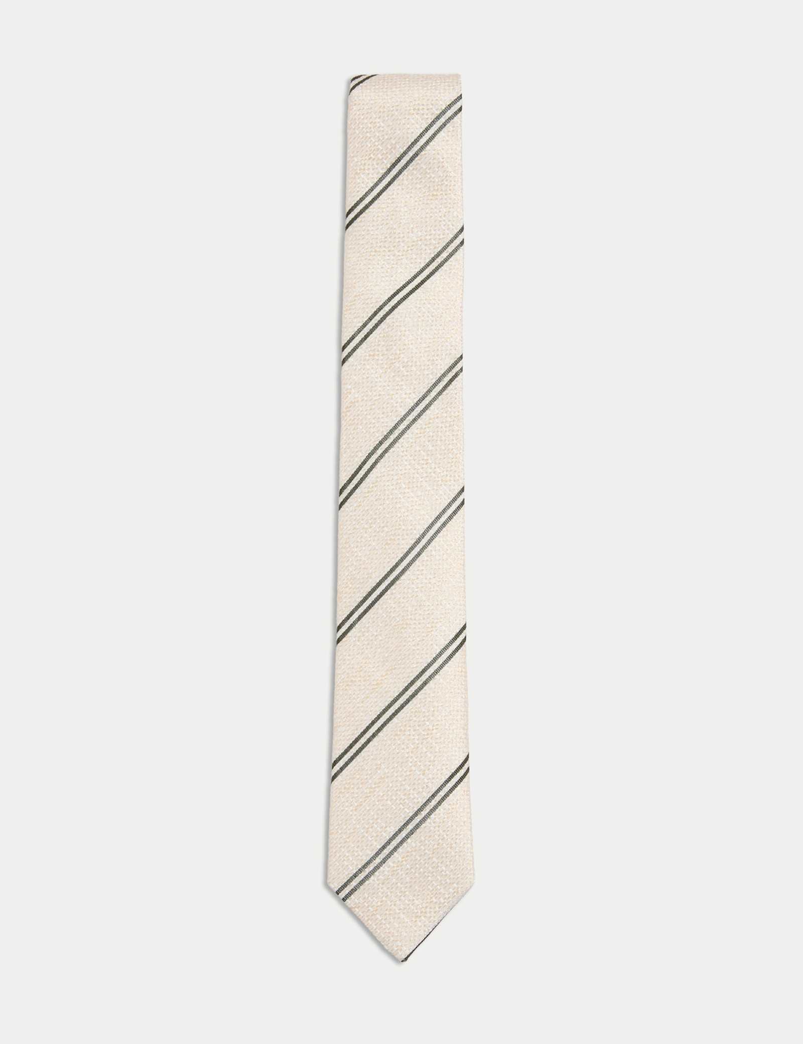 Slim Striped Pure Silk Tie - image 3