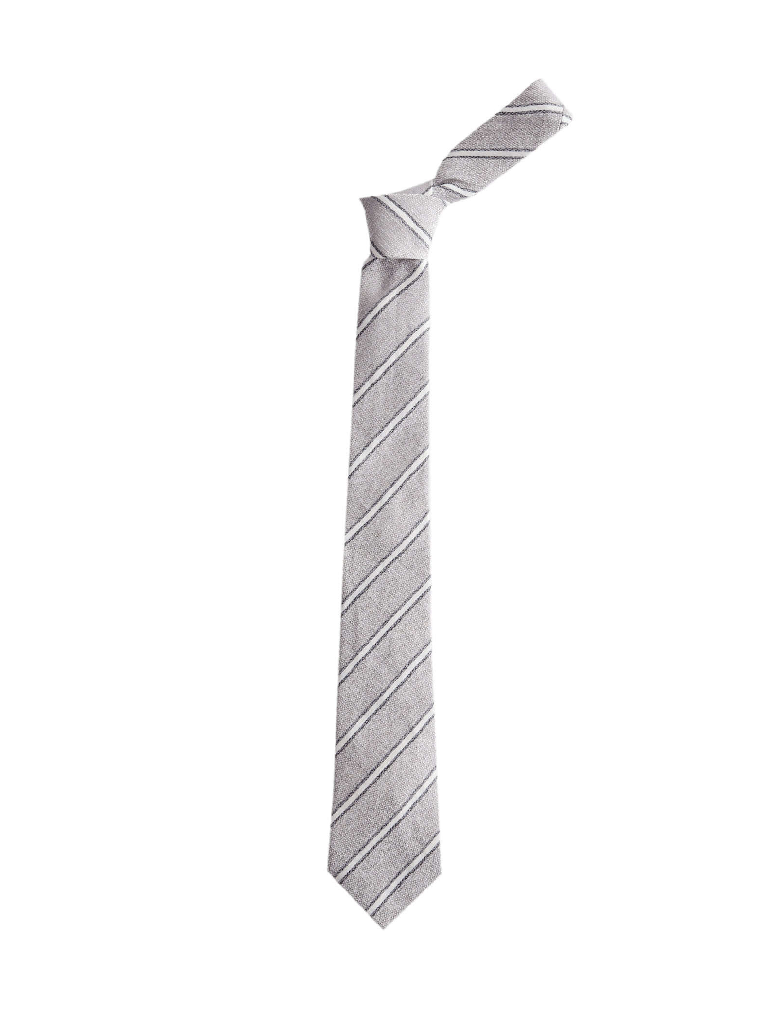 Linen Silk Blend Striped Tie - image 5