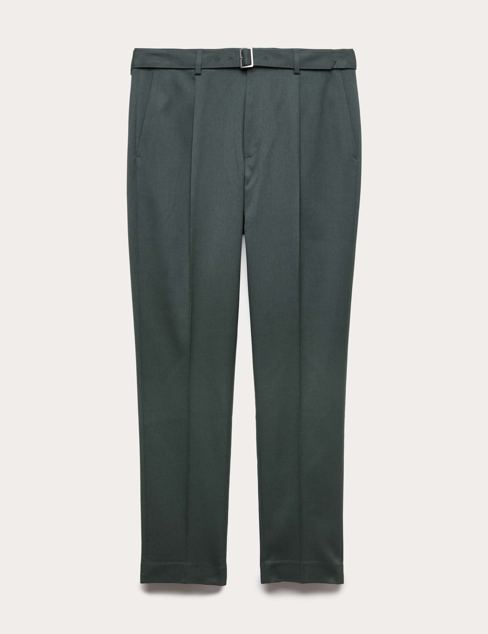 Tapered Fit Self Belt Twill Trousers - image 2