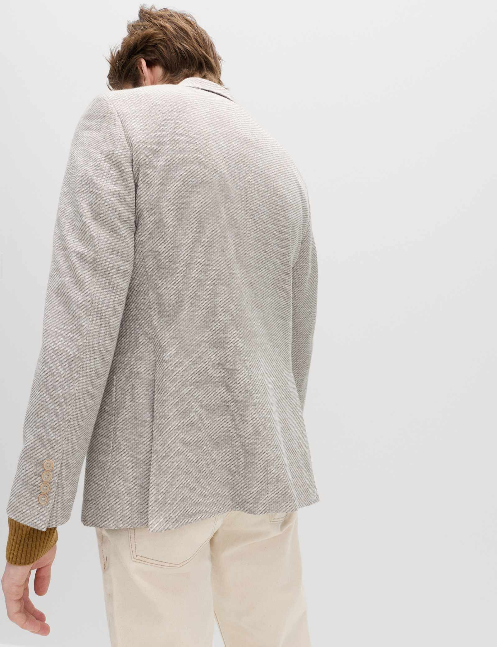 Tailored Fit Cotton Blend Textured Stretch Blazer - image 5