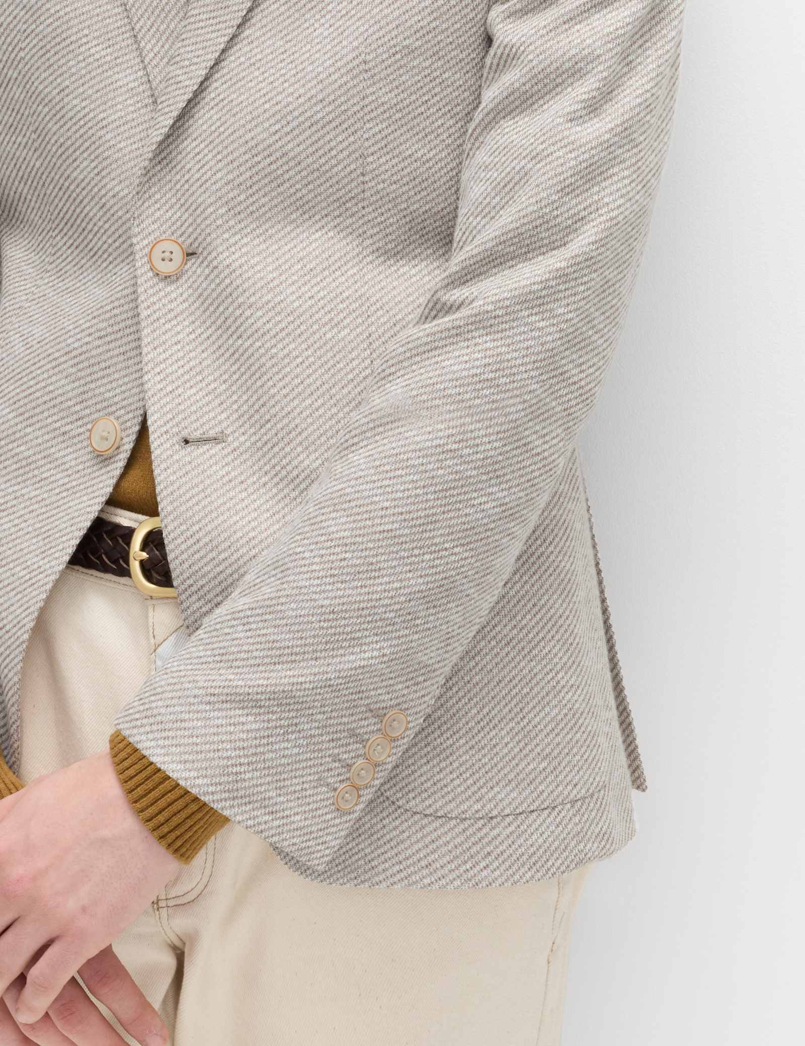 Tailored Fit Cotton Blend Textured Stretch Blazer - image 4