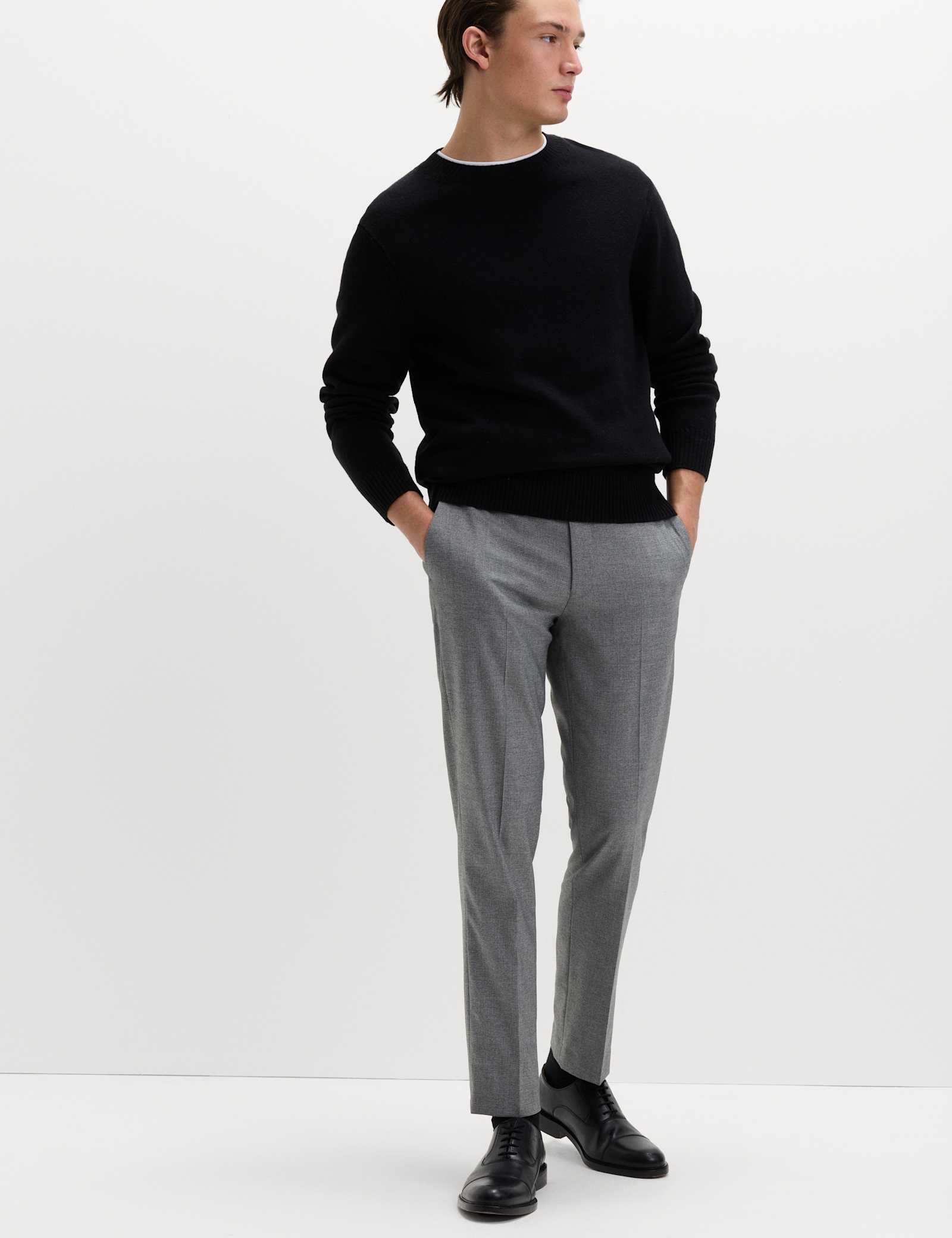 Tailored Fit Micro Grid Trousers - image 4