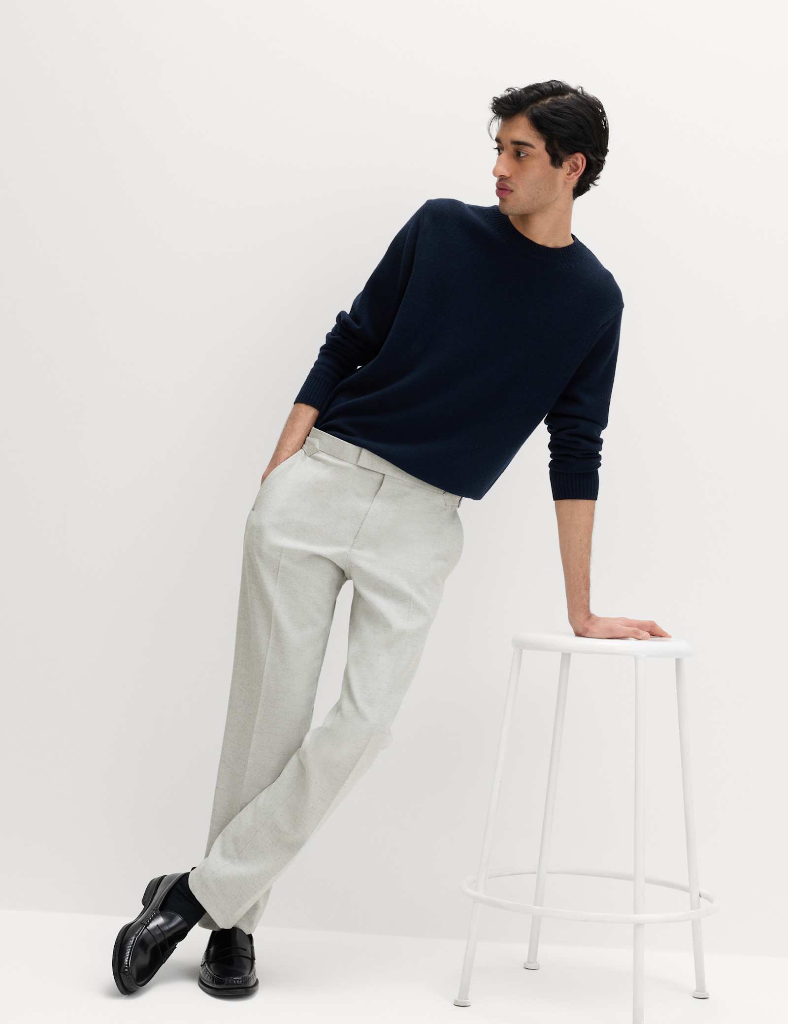 Tailored Fit Herringbone Trousers - image 5