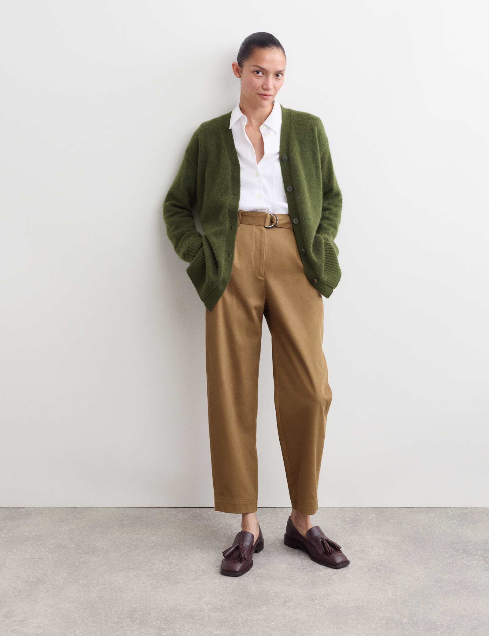 Mohair Blend V-Neck Relaxed Cardigan - image 2