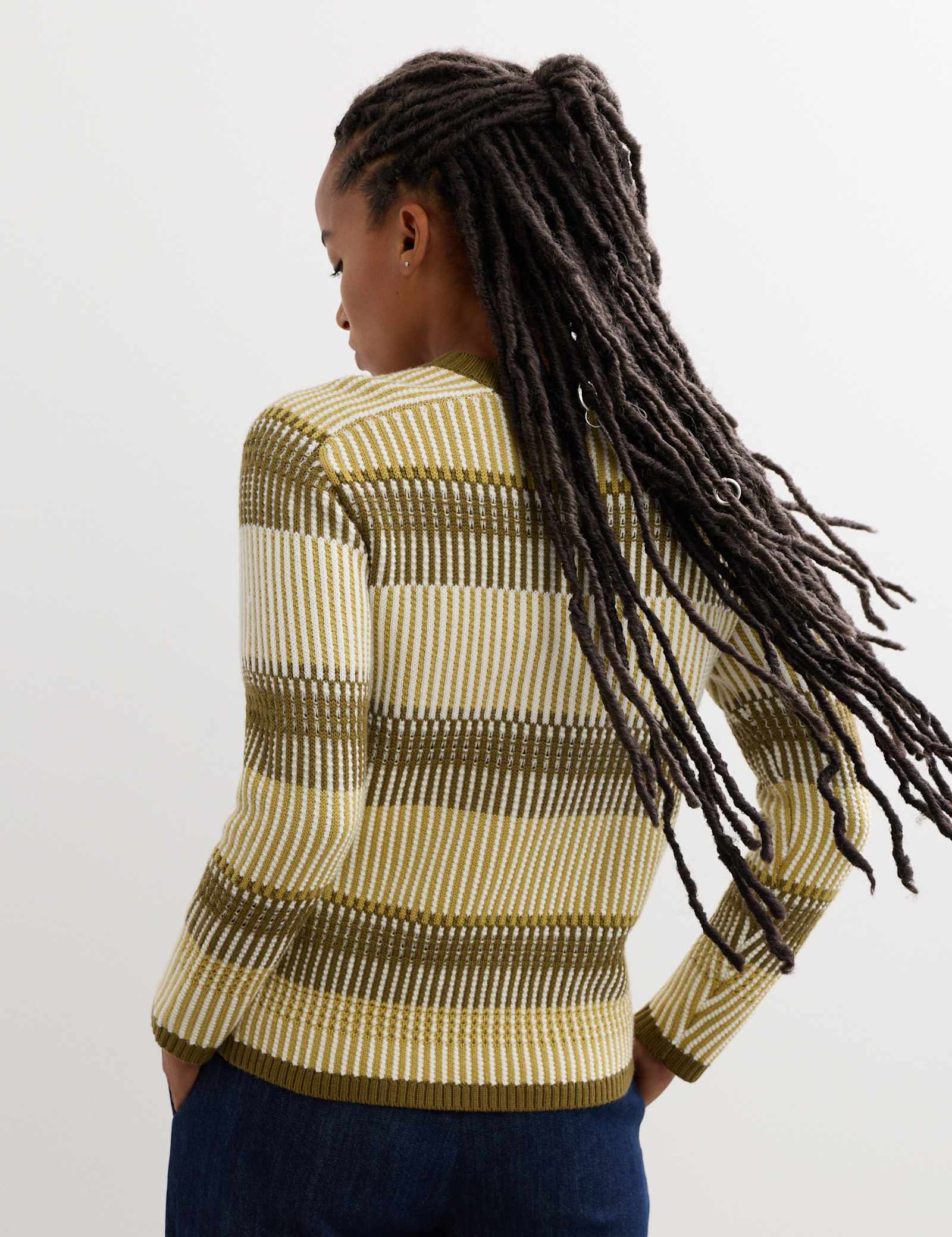 Pure Merino Wool Striped Jumper - image 5