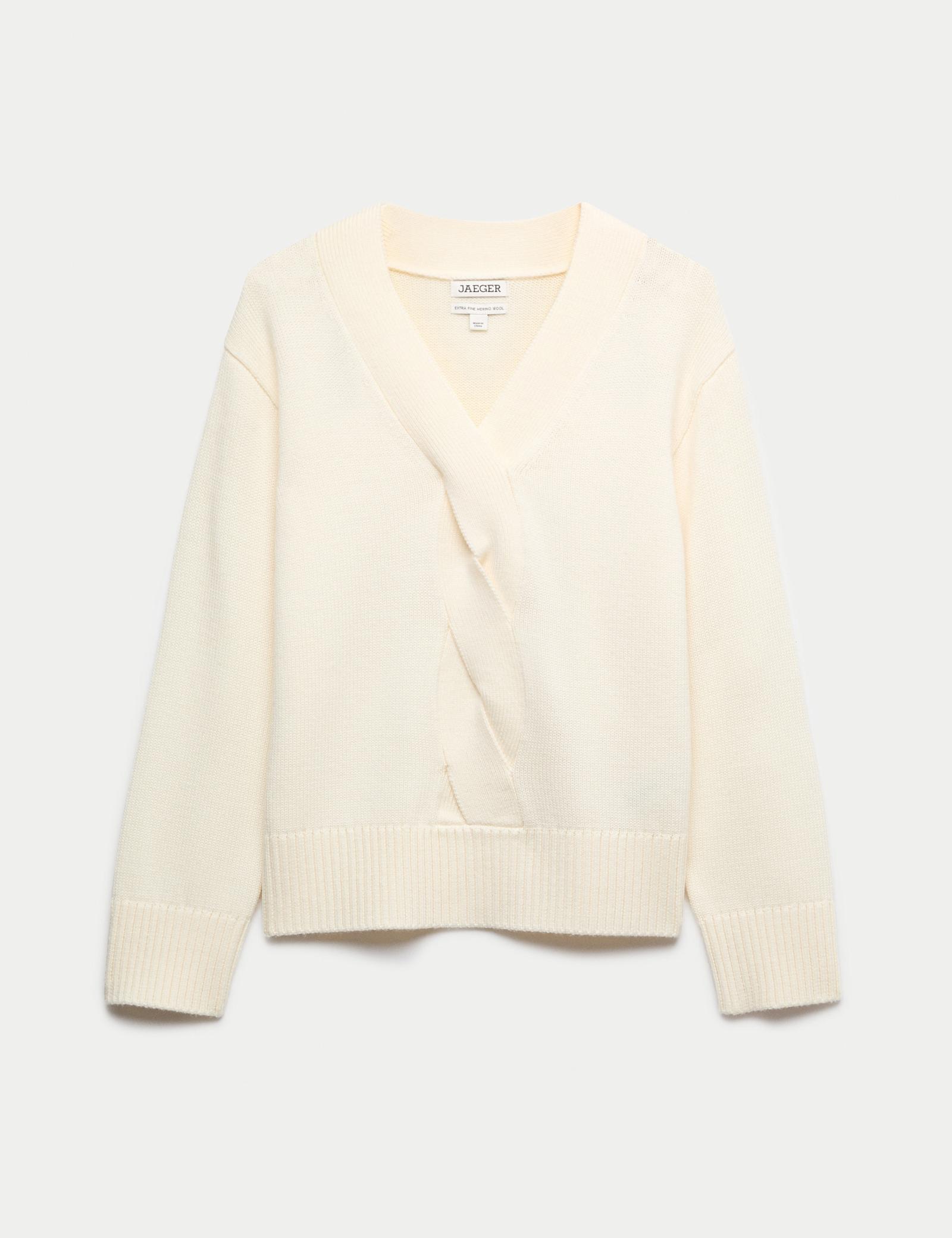 Pure Merino Wool V-Neck Twist Jumper - image 1
