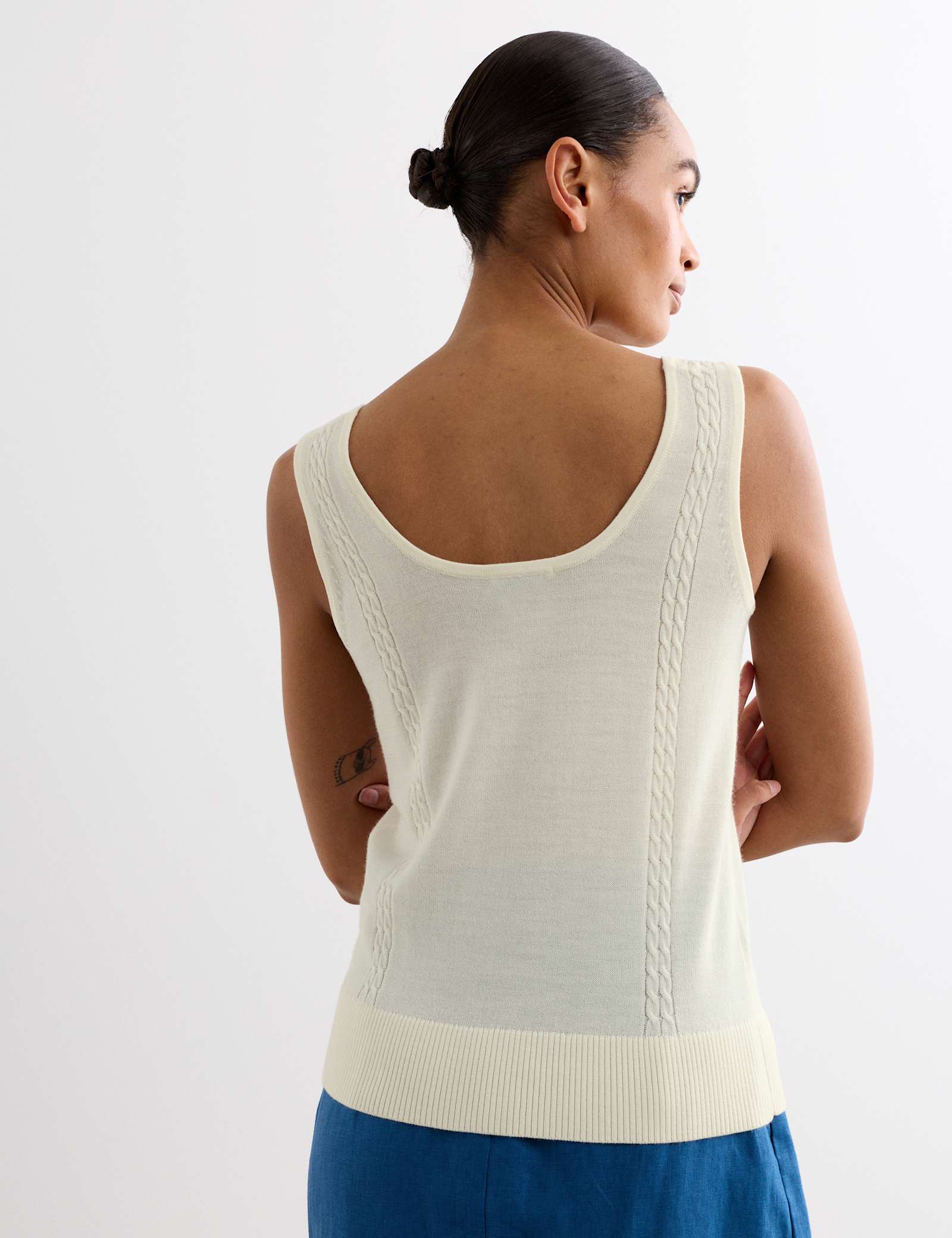 Pure Merino Wool Jacquard Tank Top - image 4