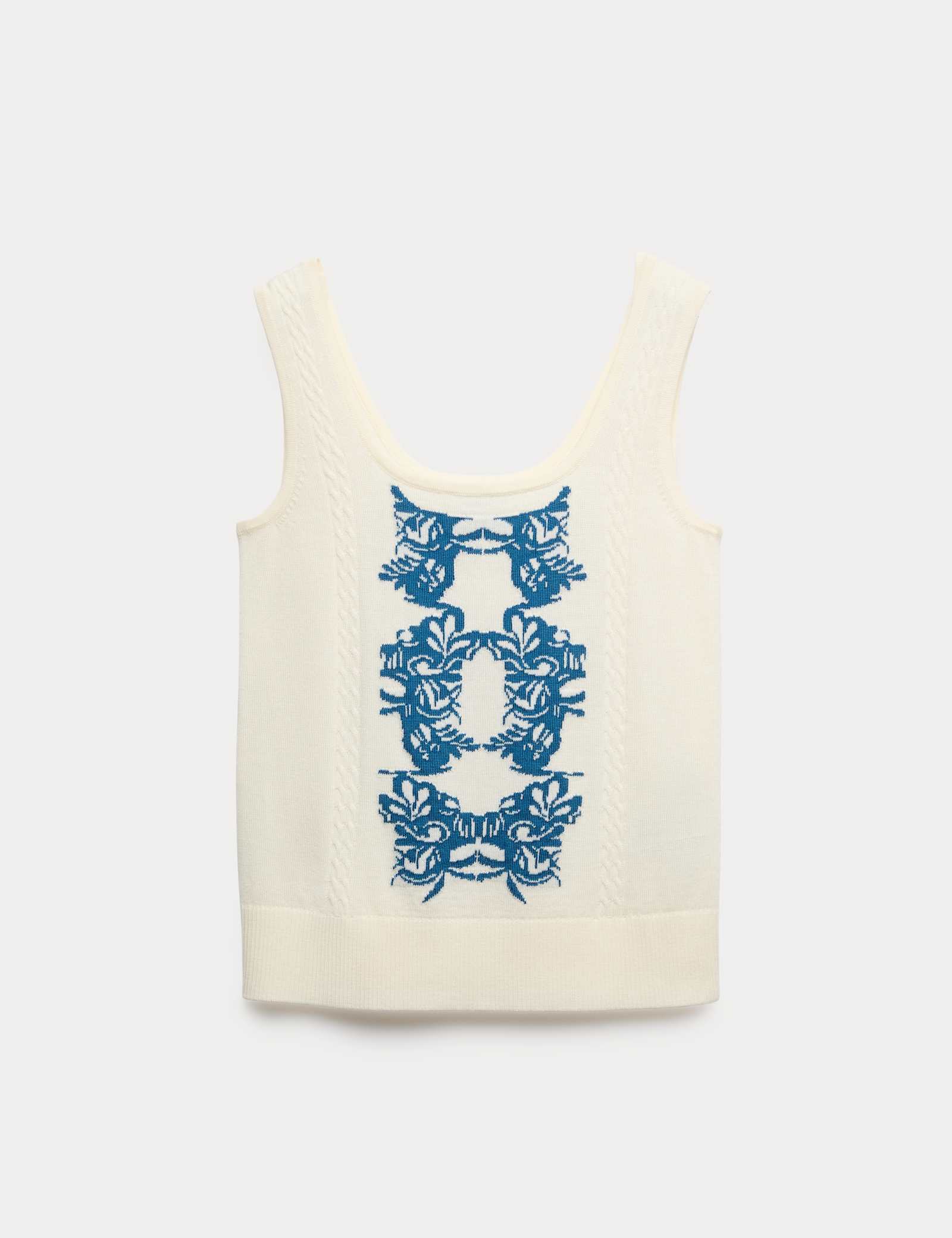 Pure Merino Wool Jacquard Tank Top - image 1