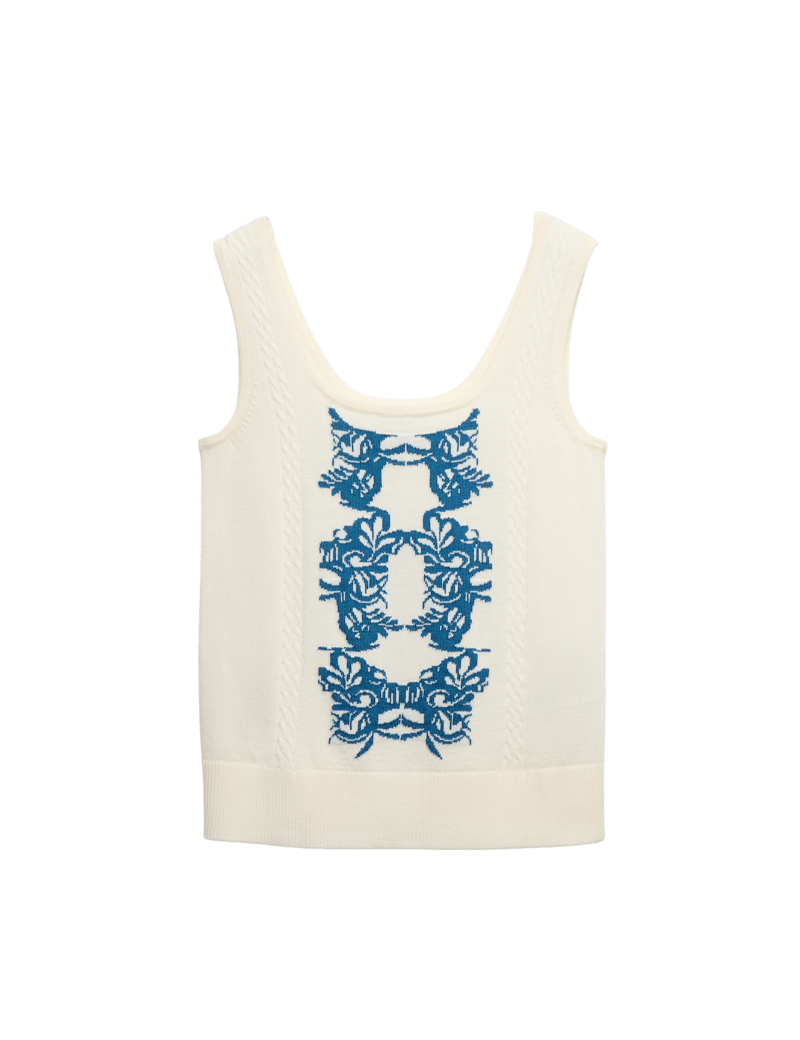 Pure Merino Wool Jacquard Tank Top - image 3