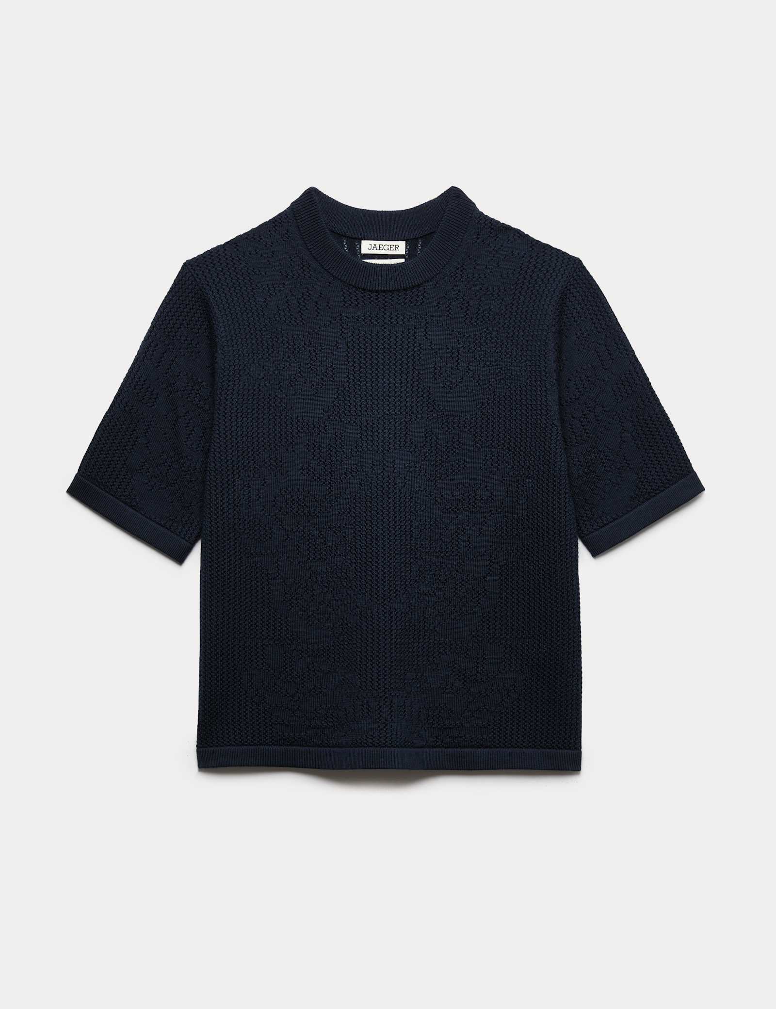 Pure Merino Wool Pointelle Knitted T-Shirt - image 1