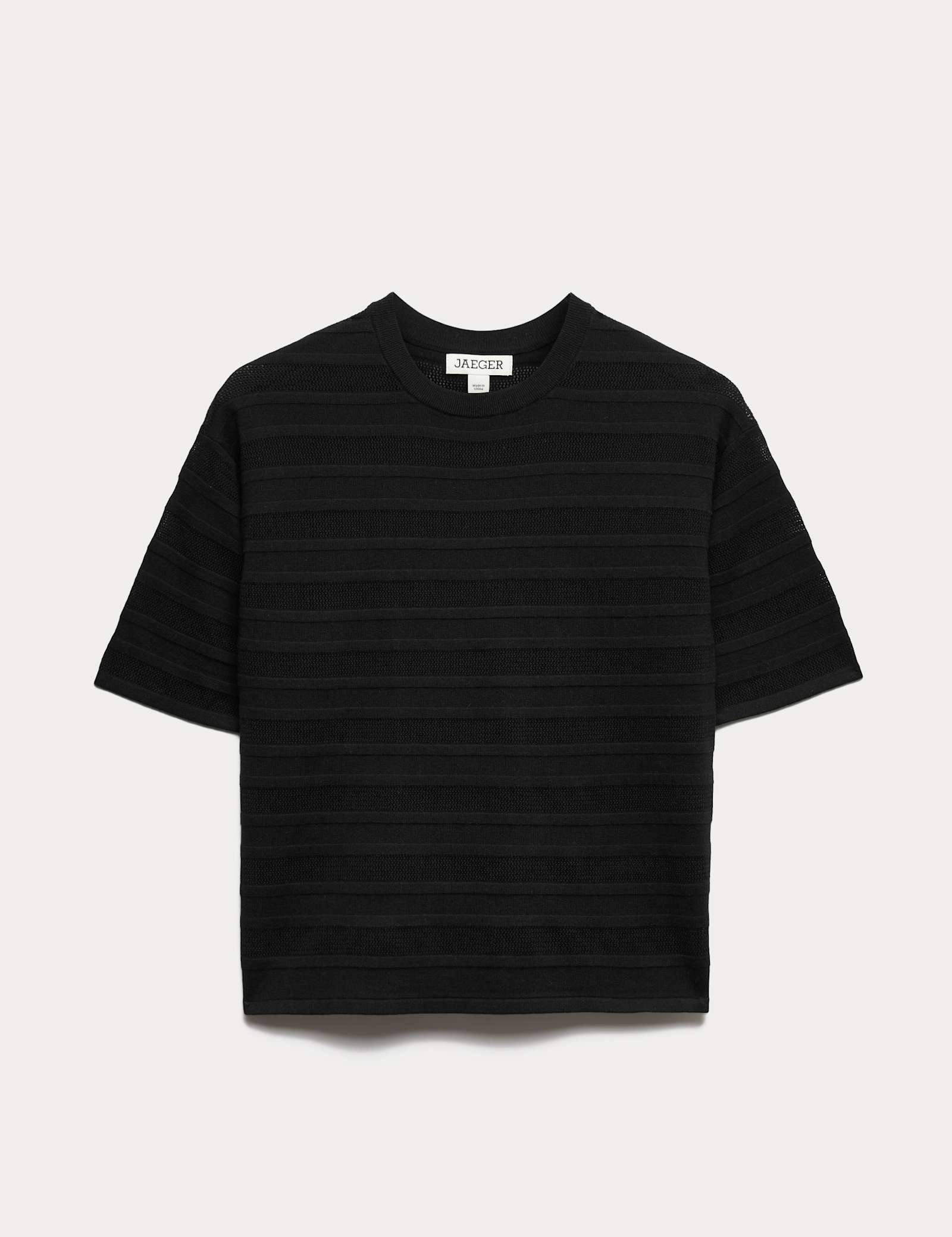 Cotton Rich Pointelle T-Shirt with Cashmere - image 1