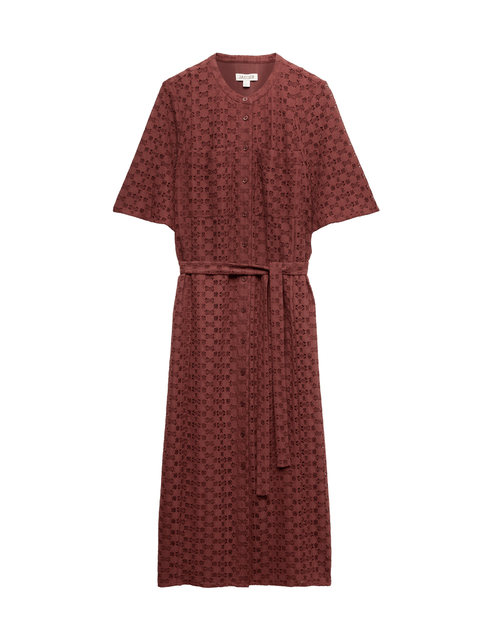 Cotton Blend Lace Midi Shirt Dress - image 3