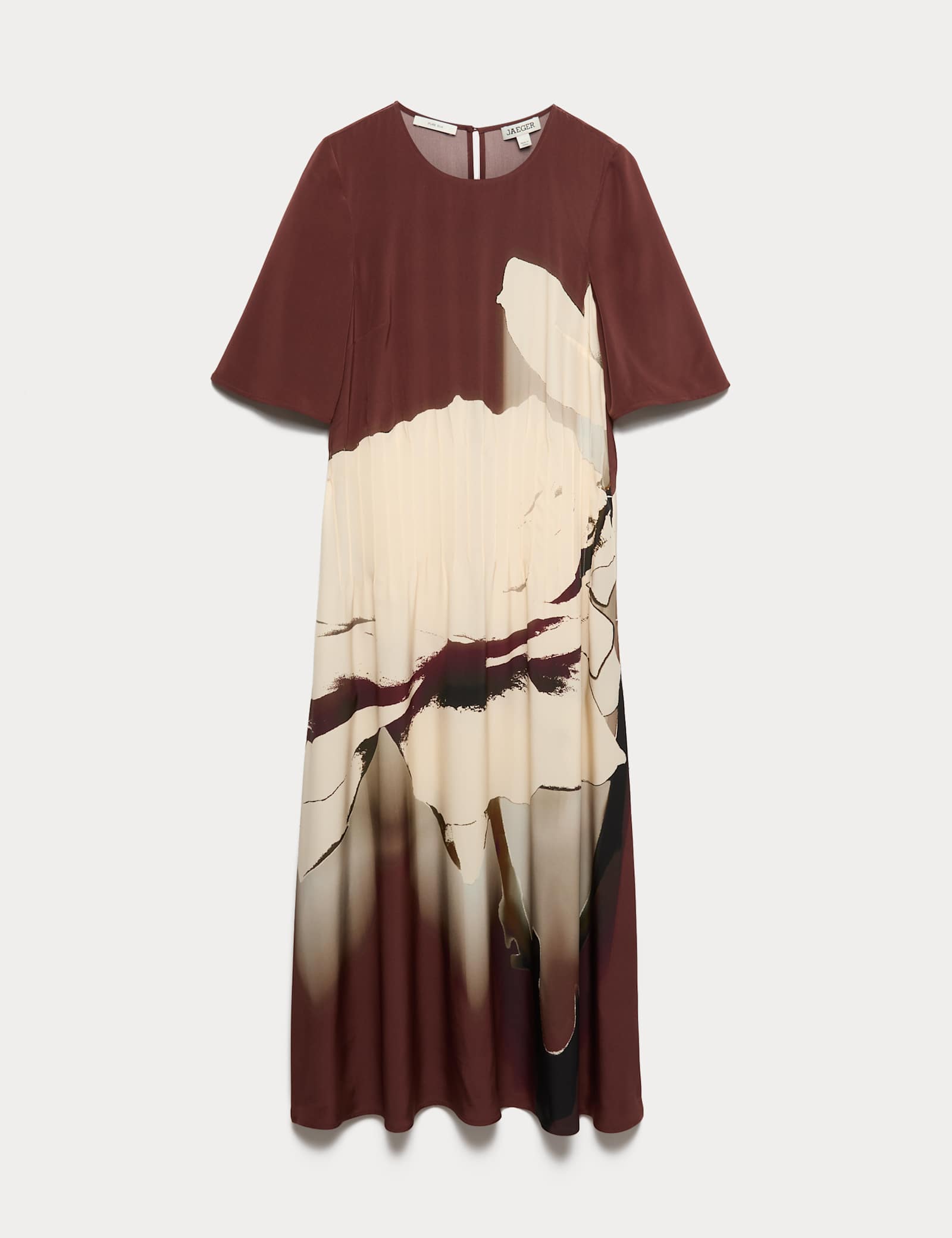 Pure Silk Printed Midi Dress - image 1