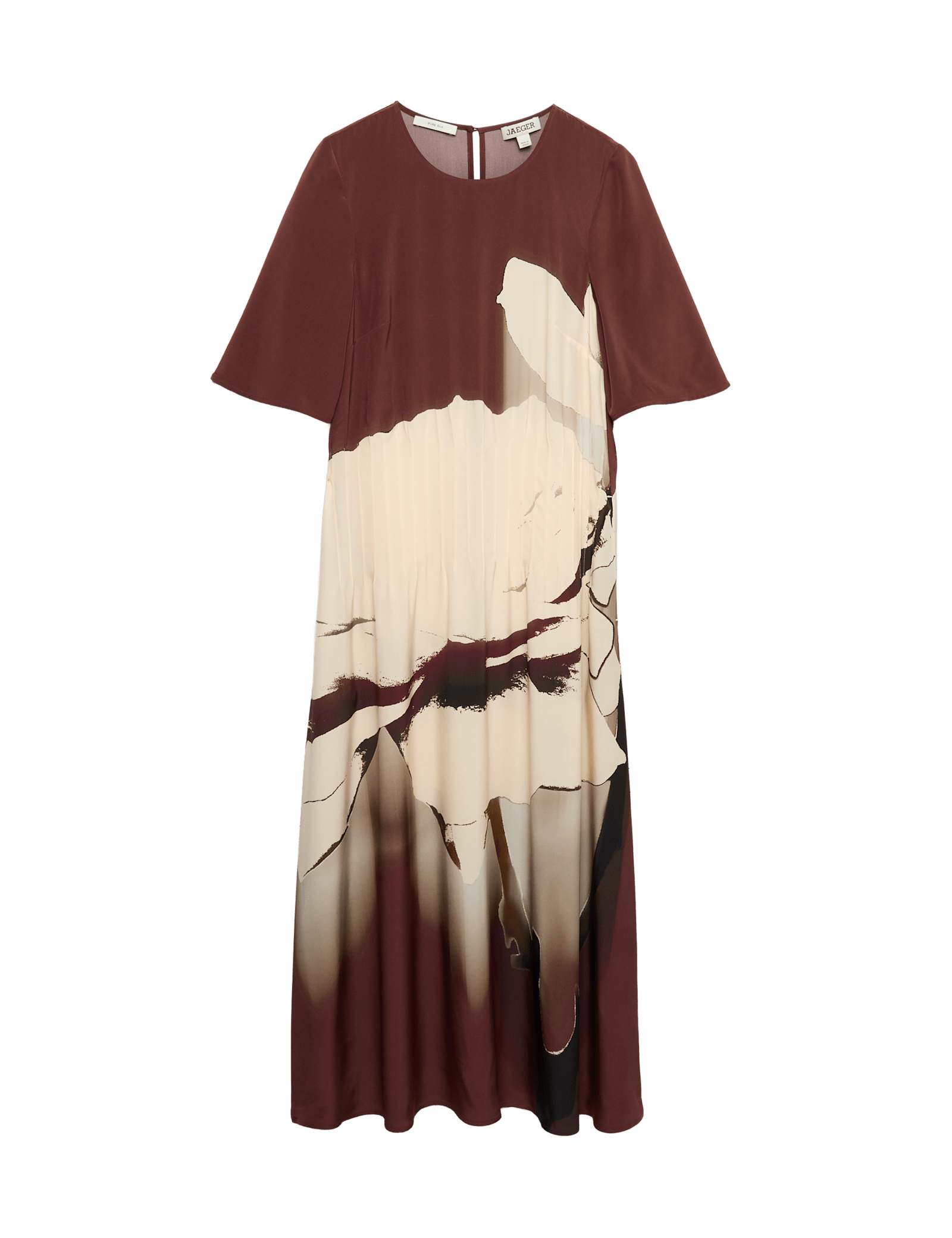 Pure Silk Printed Midi Dress - image 3