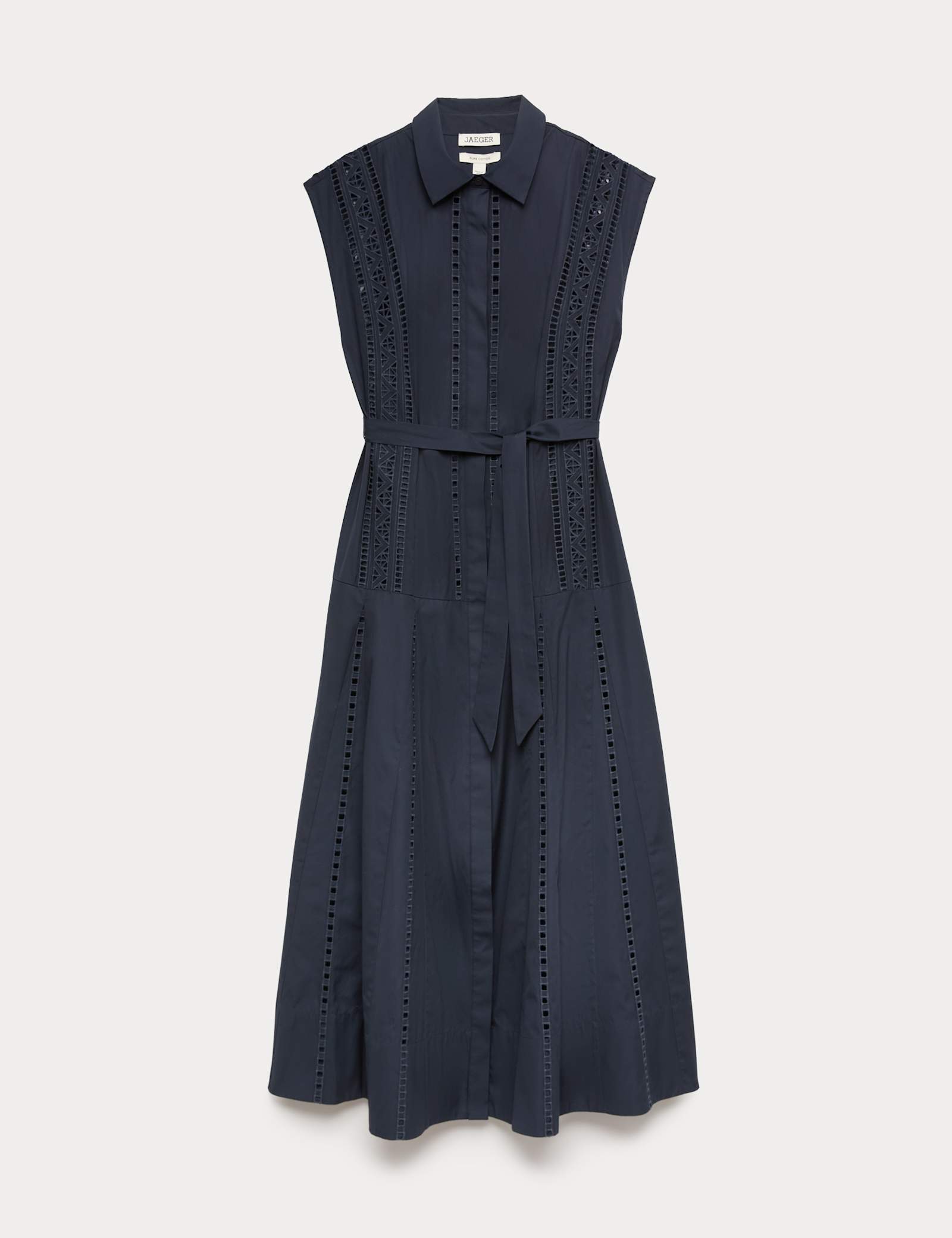 Pure Cotton Broderie Midi Shirt Dress - image 1