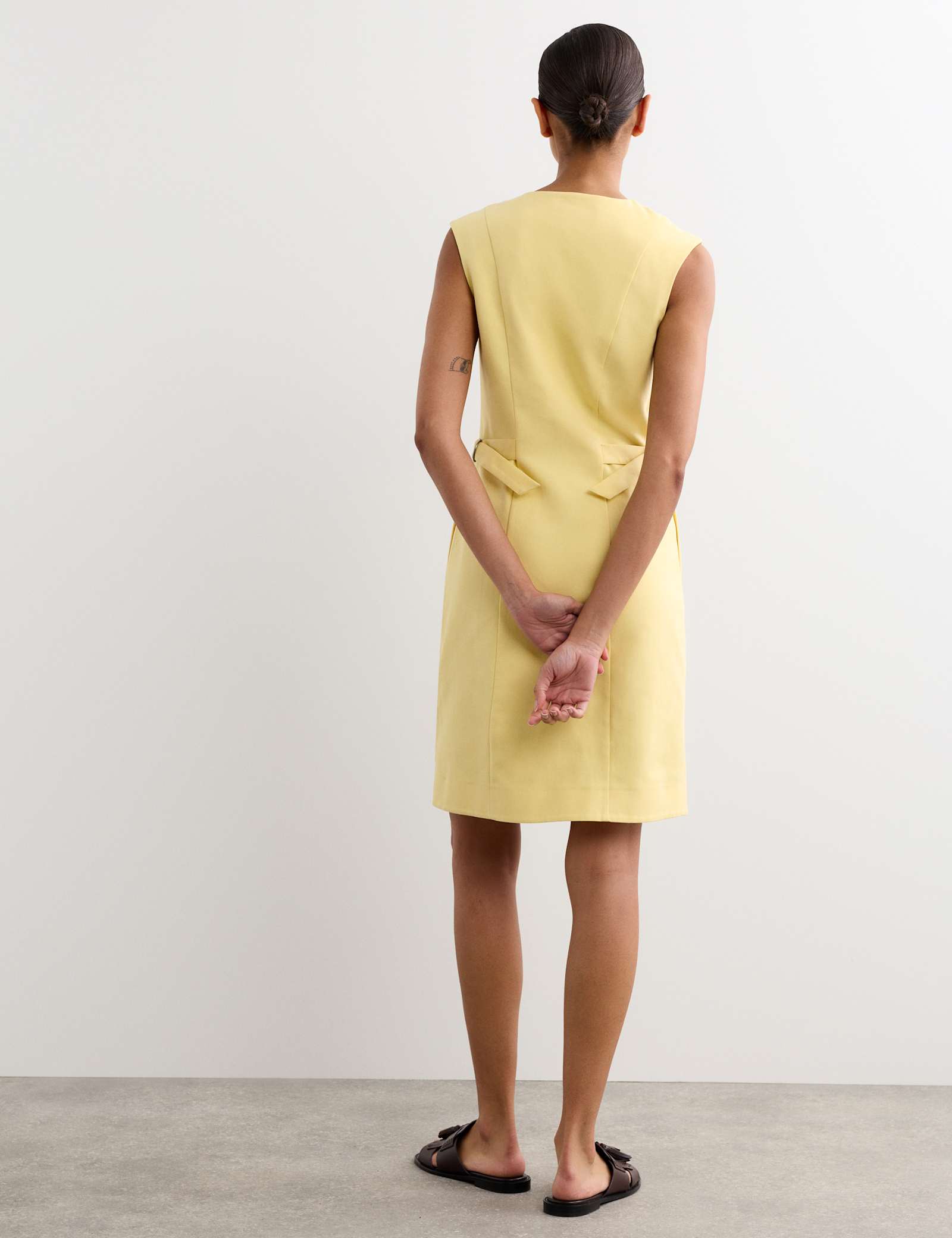 Cotton Blend V-Neck Knee Length Shift Dress - image 2