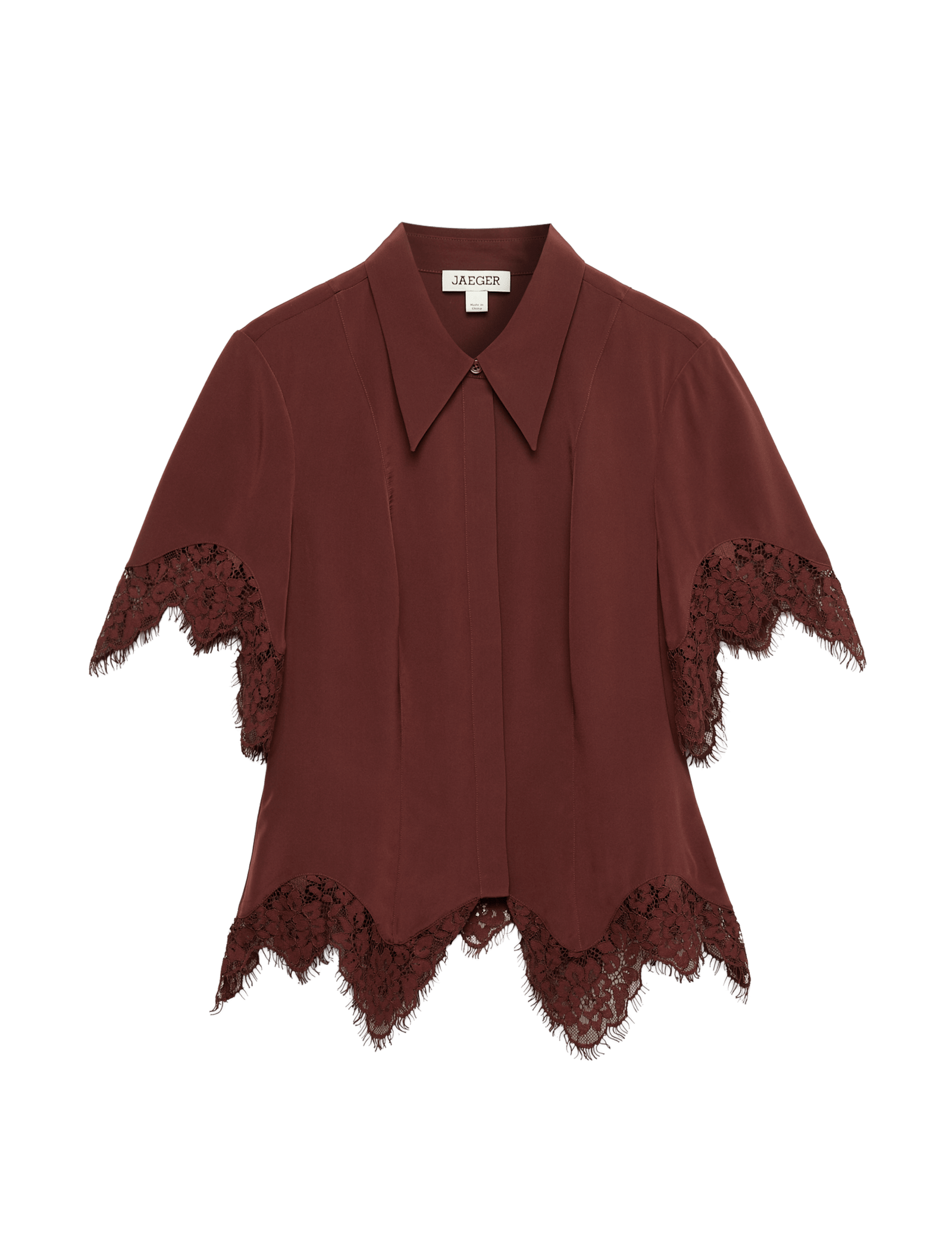 Pure Silk Lace Insert Shirt - image 3