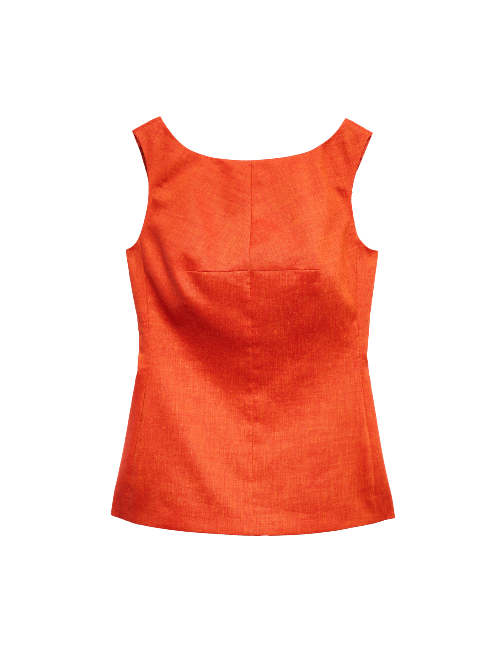 Linen Blend Scoop Back Shell Top with Wool - image 3