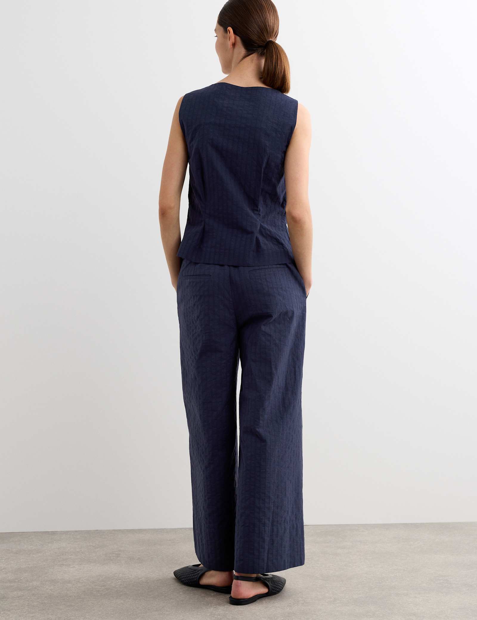 Pure Cotton Dobby Stripe Square Neck Waistcoat - image 4
