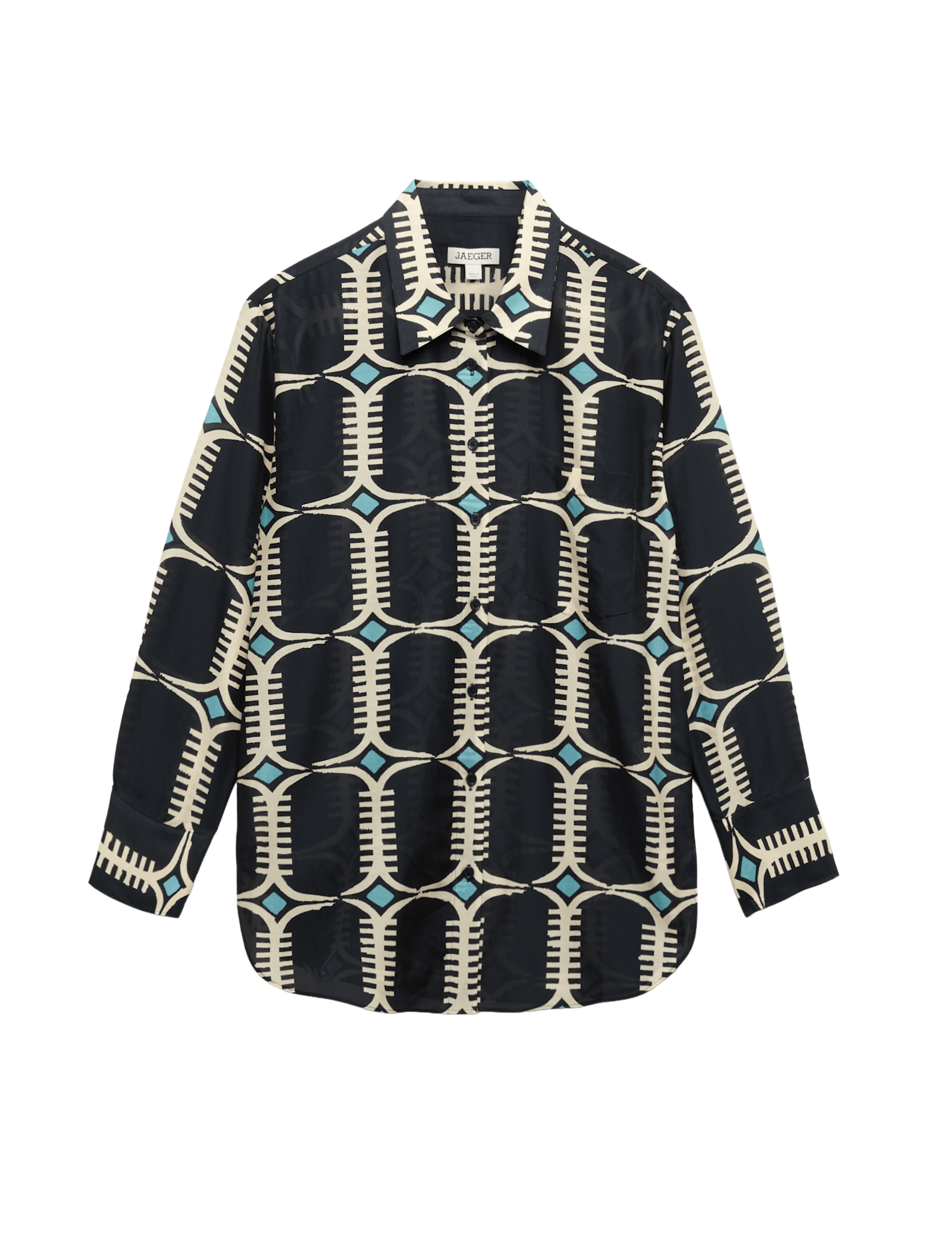 Silk Blend Geometric Shirt - image 3