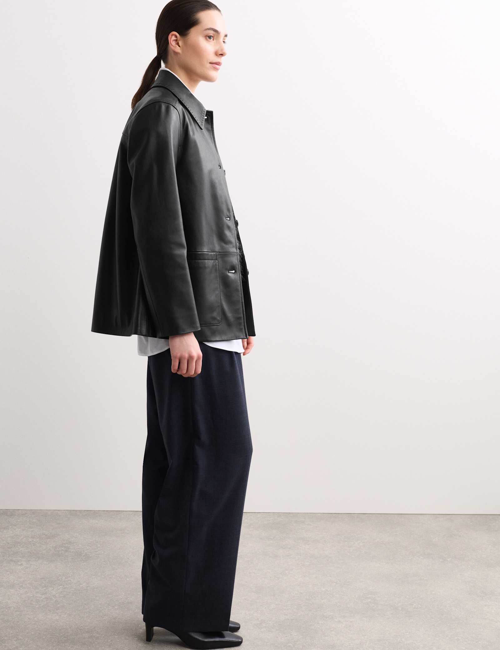Leather Collared Jacket - image 2