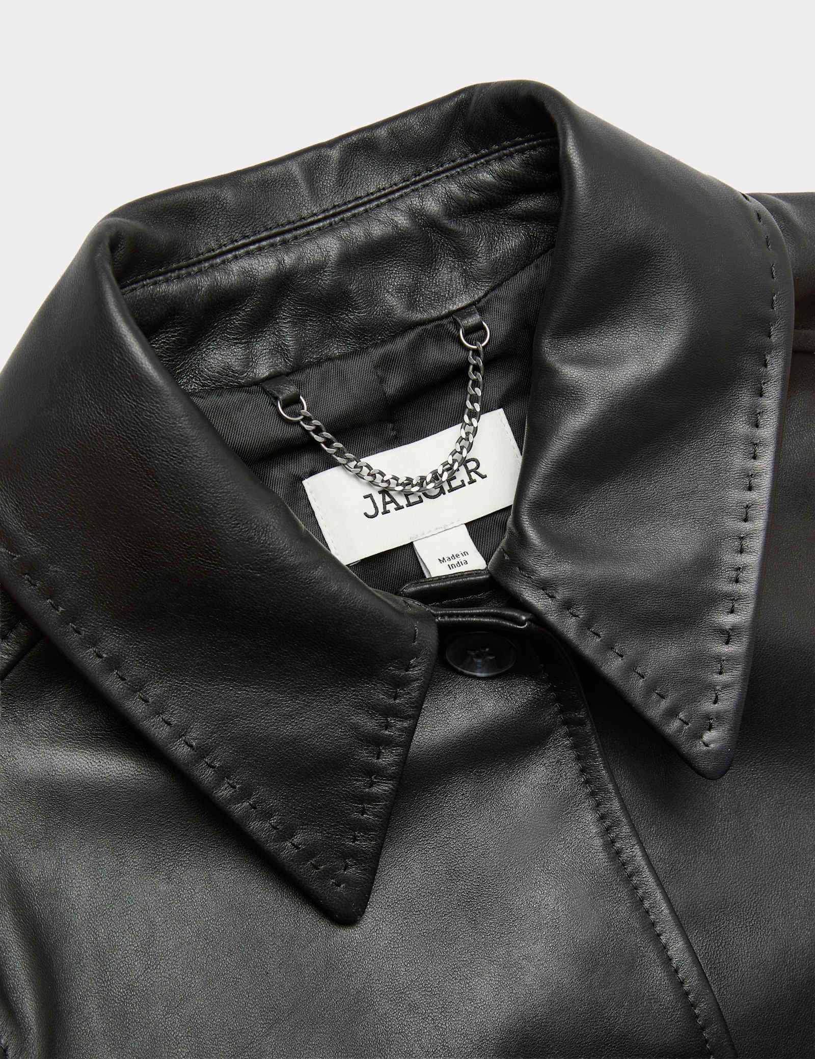 Leather Collared Jacket - image 3