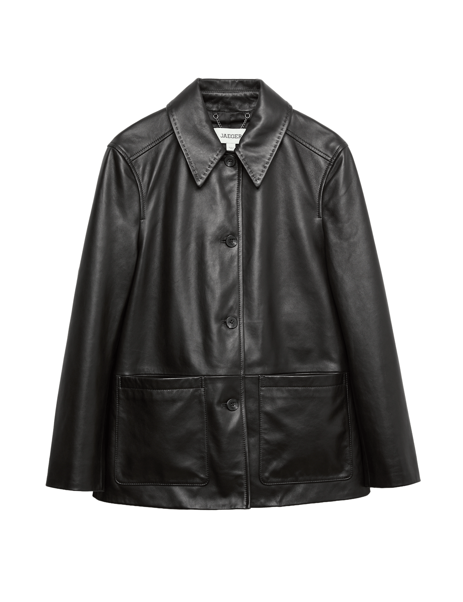 Leather Collared Jacket - image 4