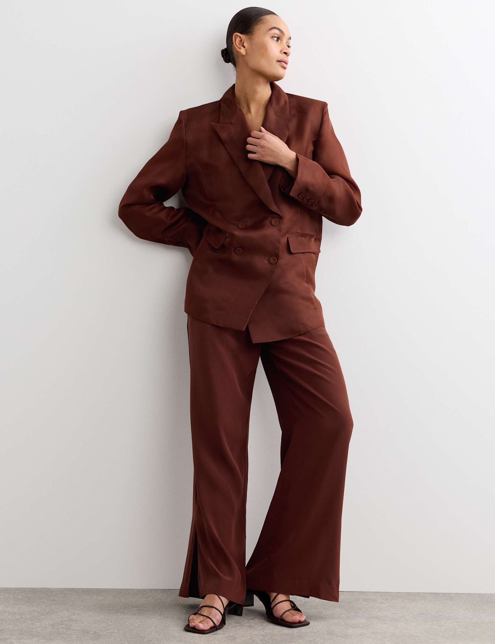 Pure Silk Organza Double Breasted Longline Blazer - image 2