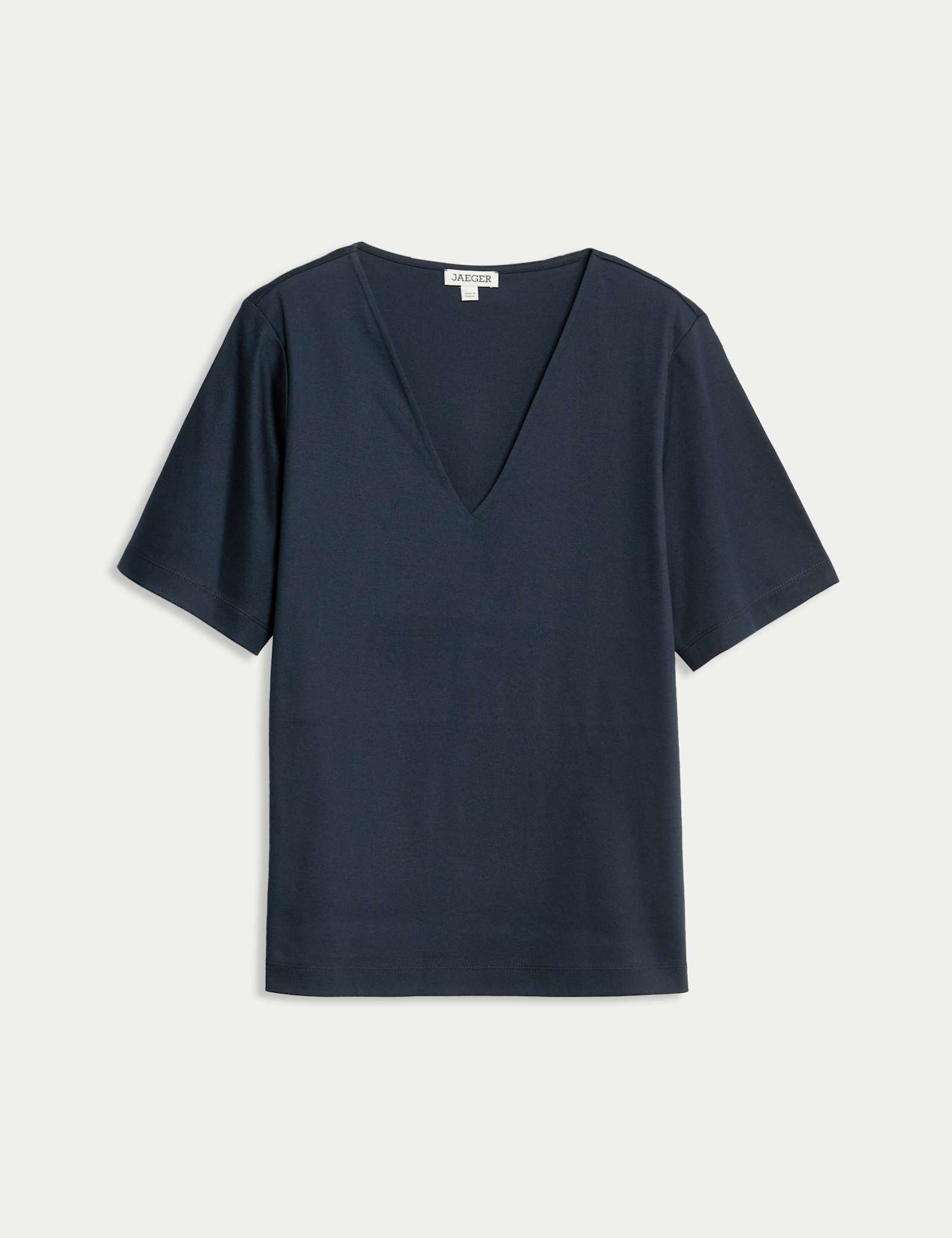 Mercerised Cotton V-Neck Boxy T-shirt - image 3