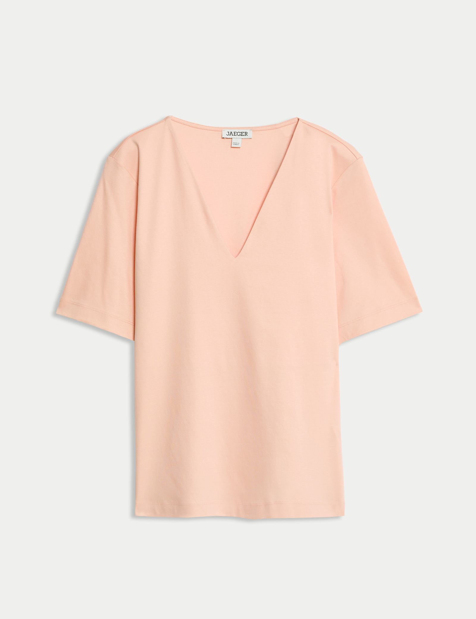 Mercerised Cotton V-Neck Boxy T-shirt - image 1