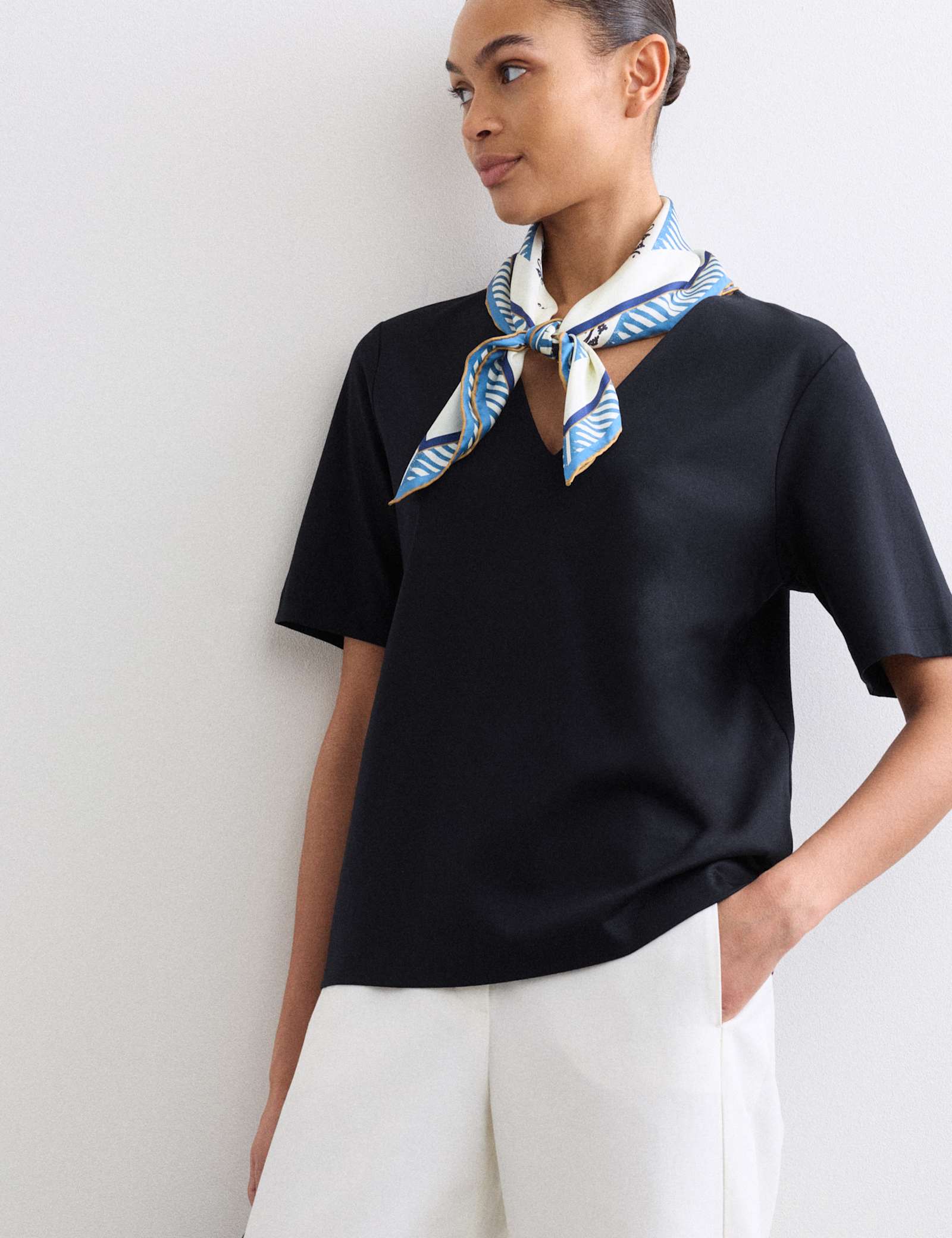 Pure Cotton V-Neck Boxy Top - image 4