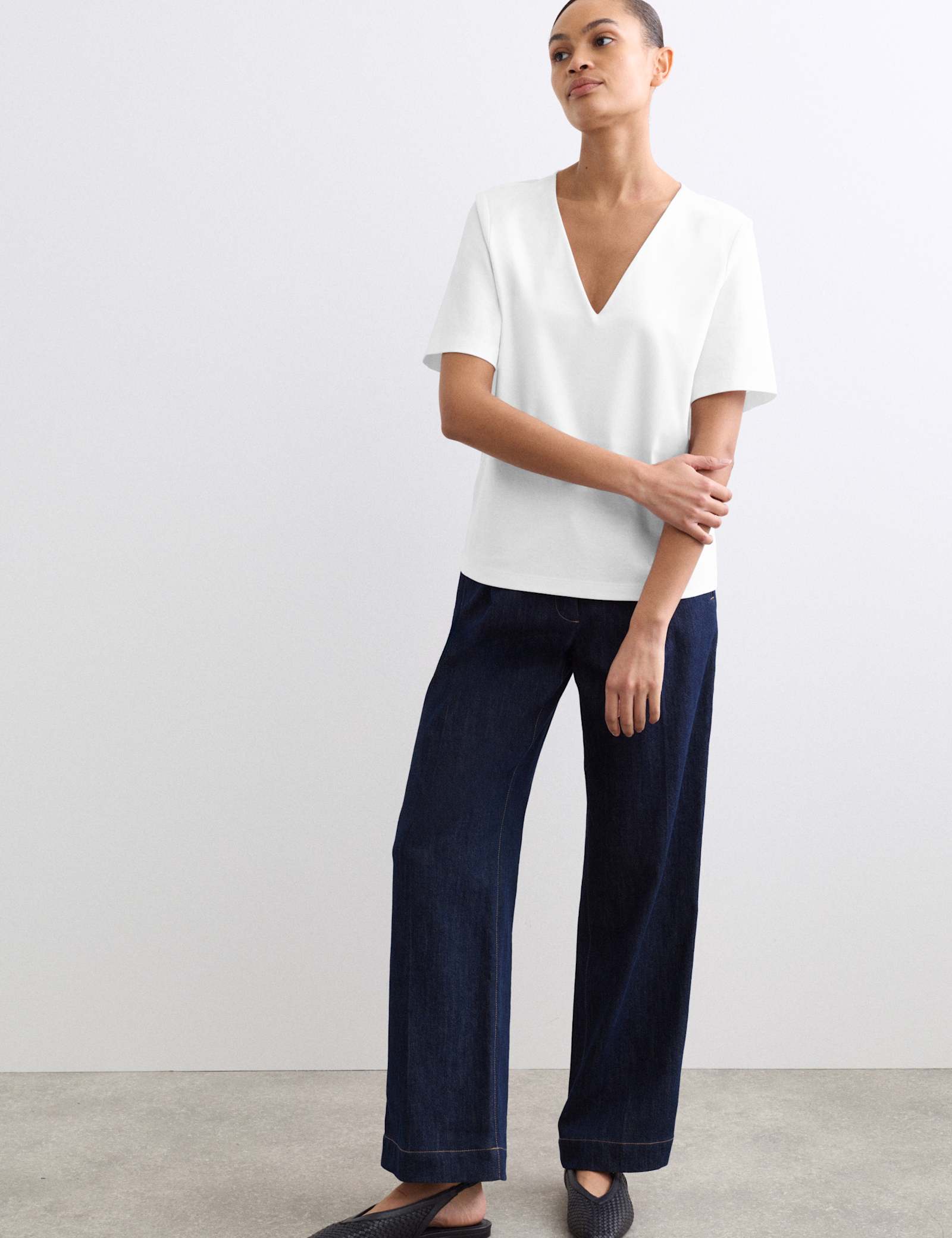 Pure Cotton V-Neck Boxy Top - image 3