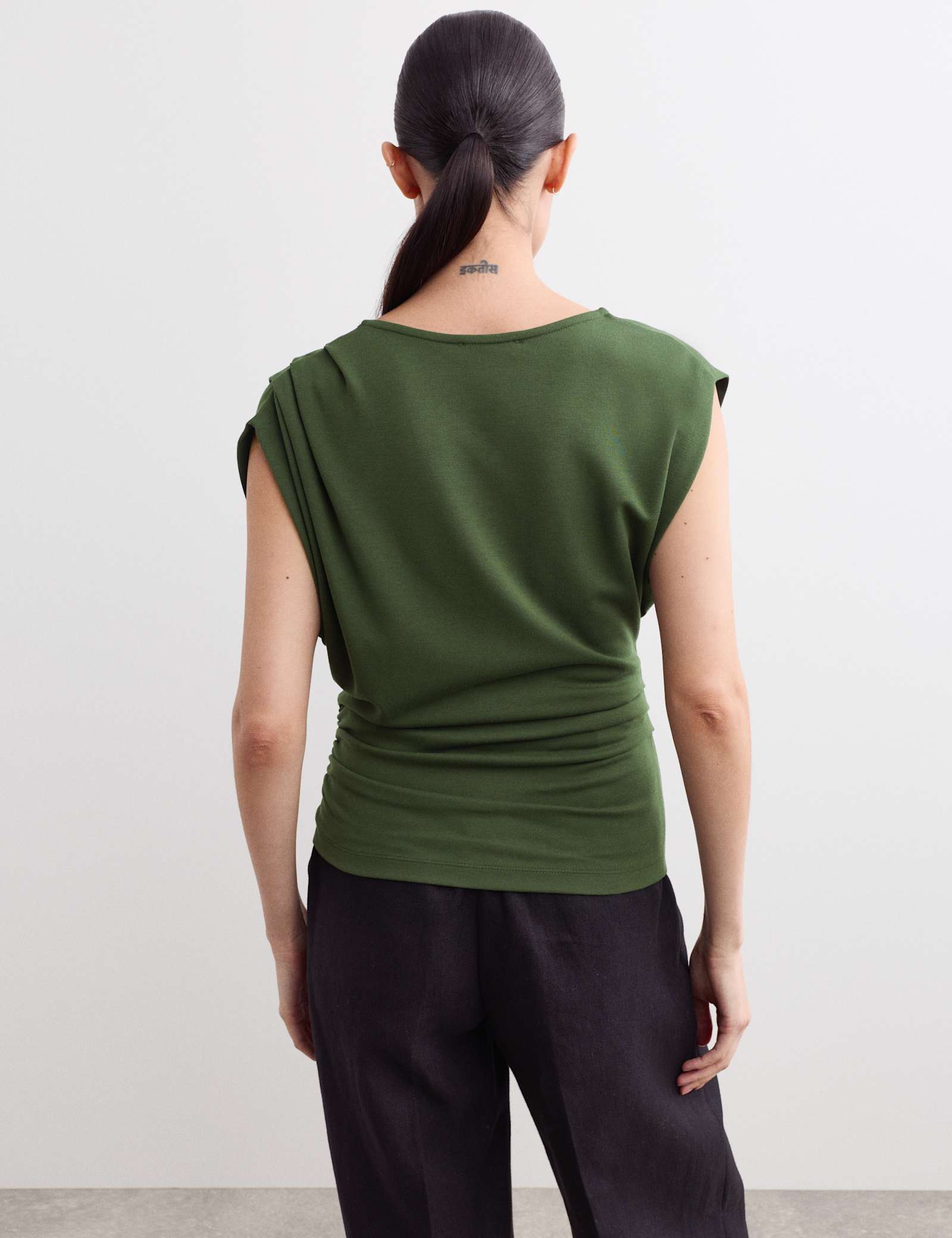 Jersey V-Neck Ruched Top - image 4