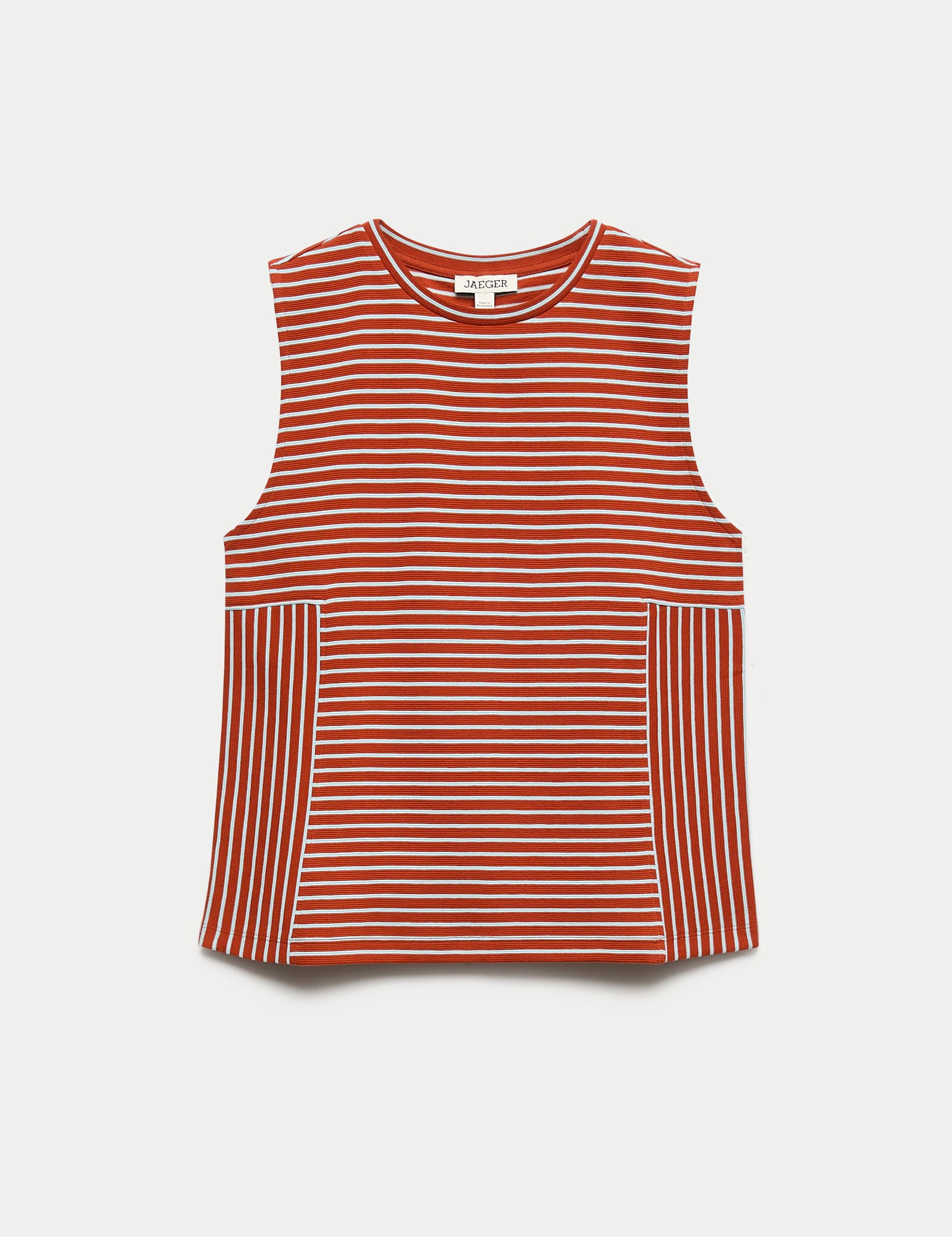 Pure Cotton Striped Ribbed Vest Top - image 1