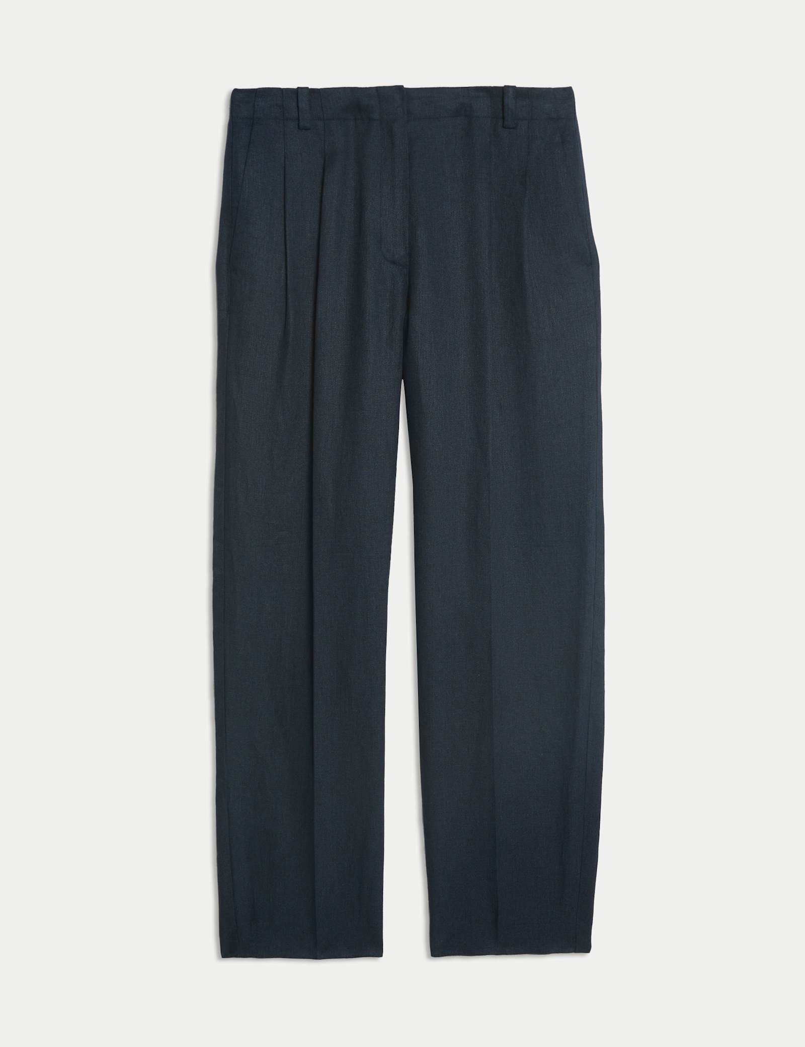 Pure Linen Pleat Front Tapered Trousers - image 1