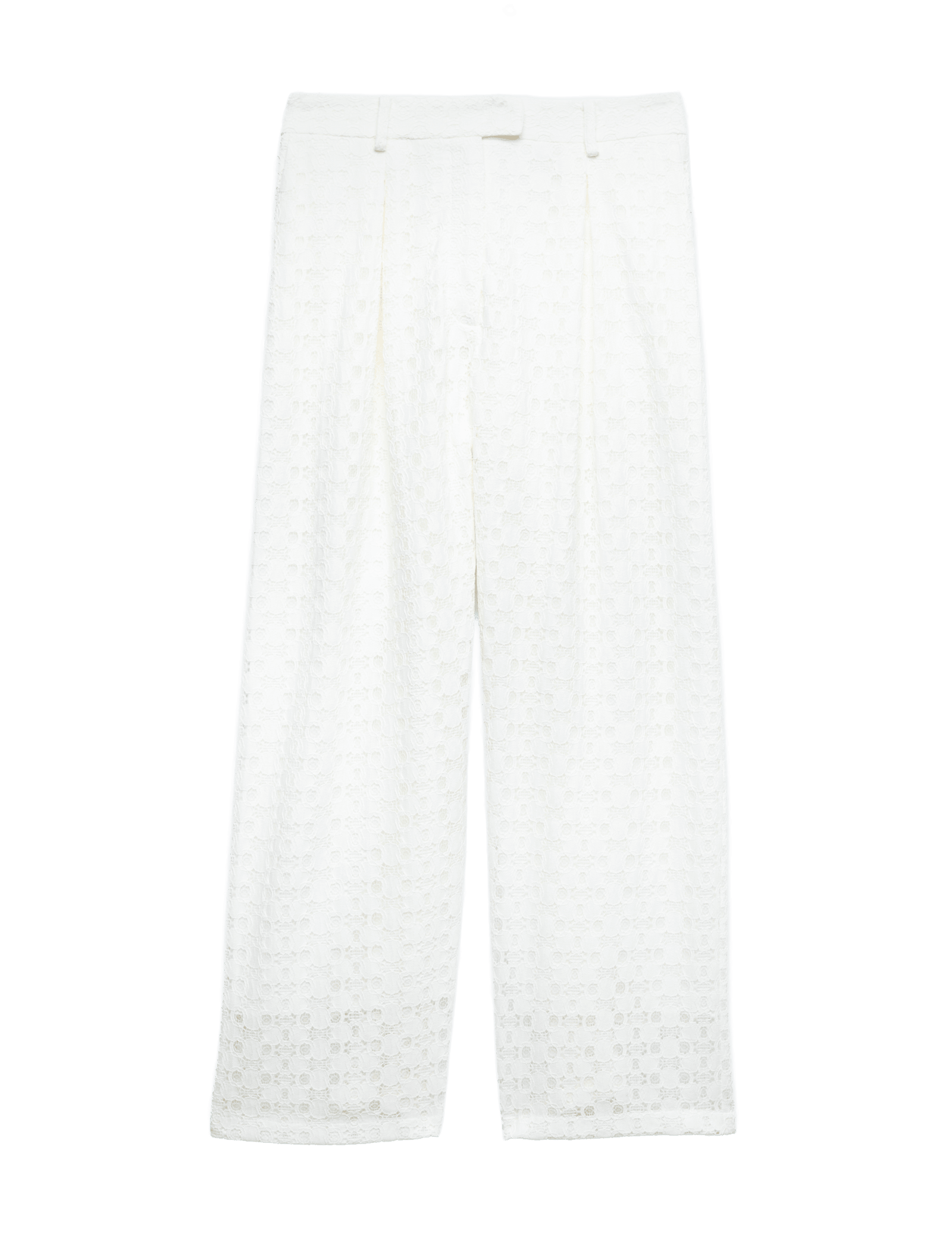Cotton Blend Lace Straight Leg Trousers - image 5