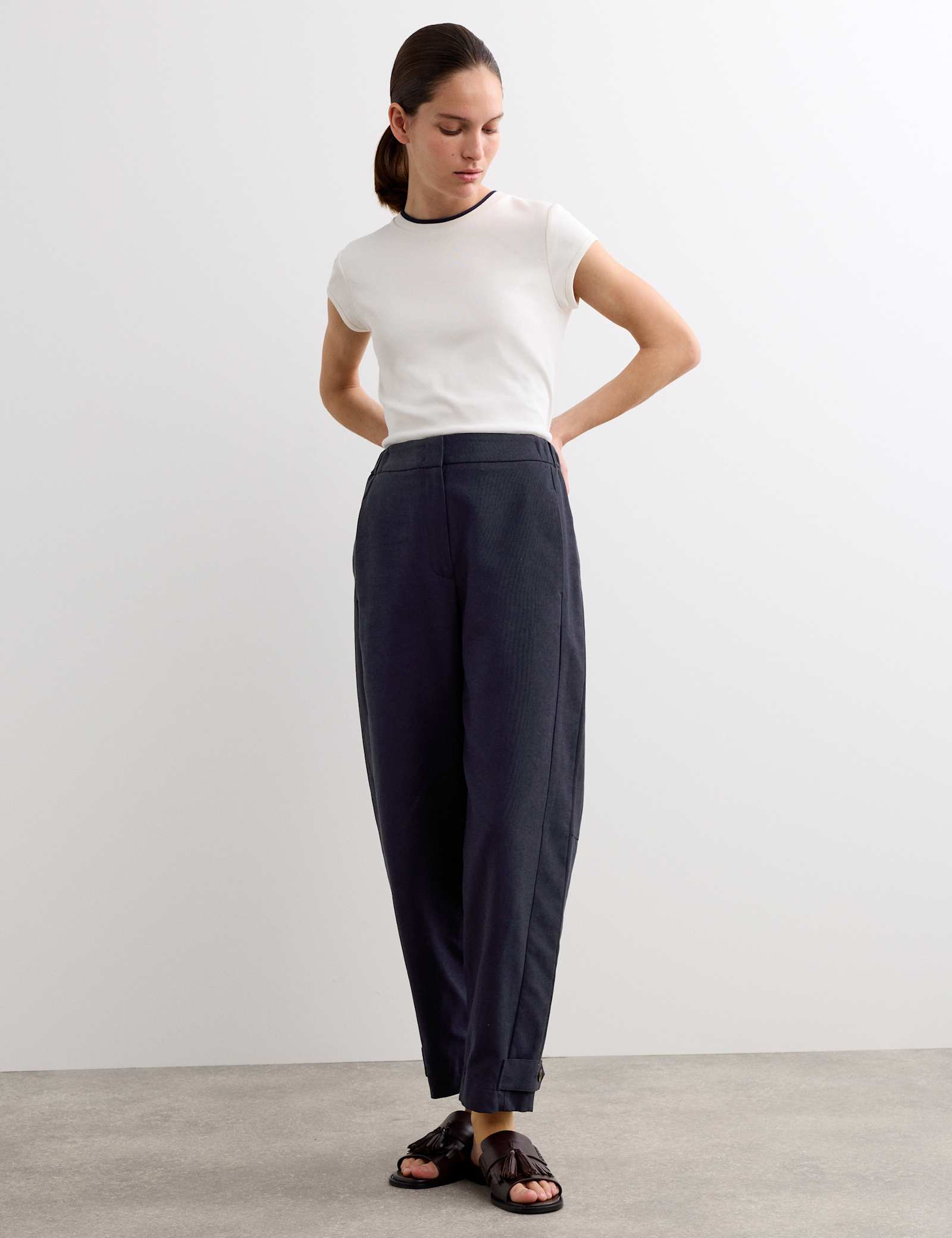 Cotton Rich Barrel Leg Trousers - image 4