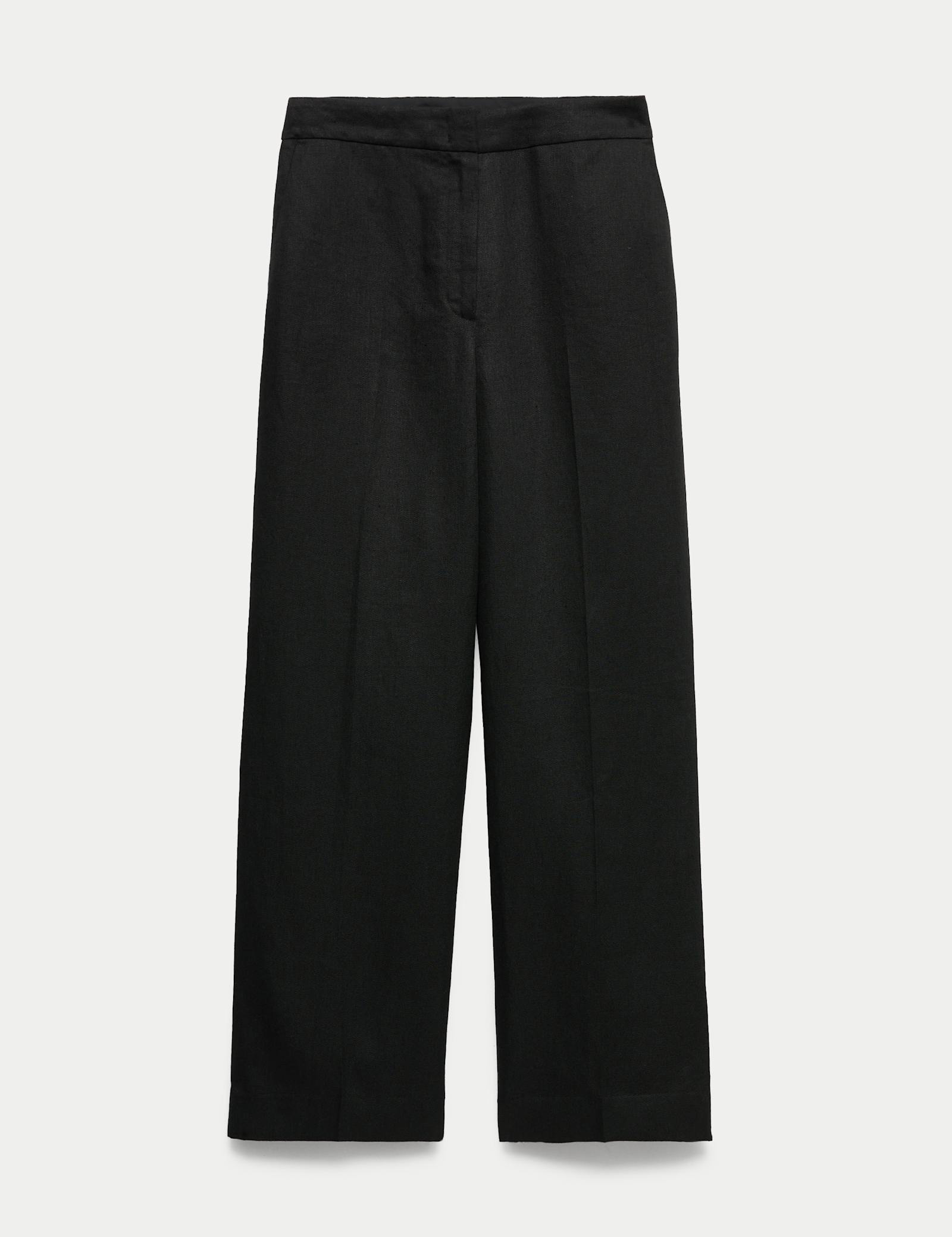 Linen Adjustable Waist Straight Leg Trousers - image 1