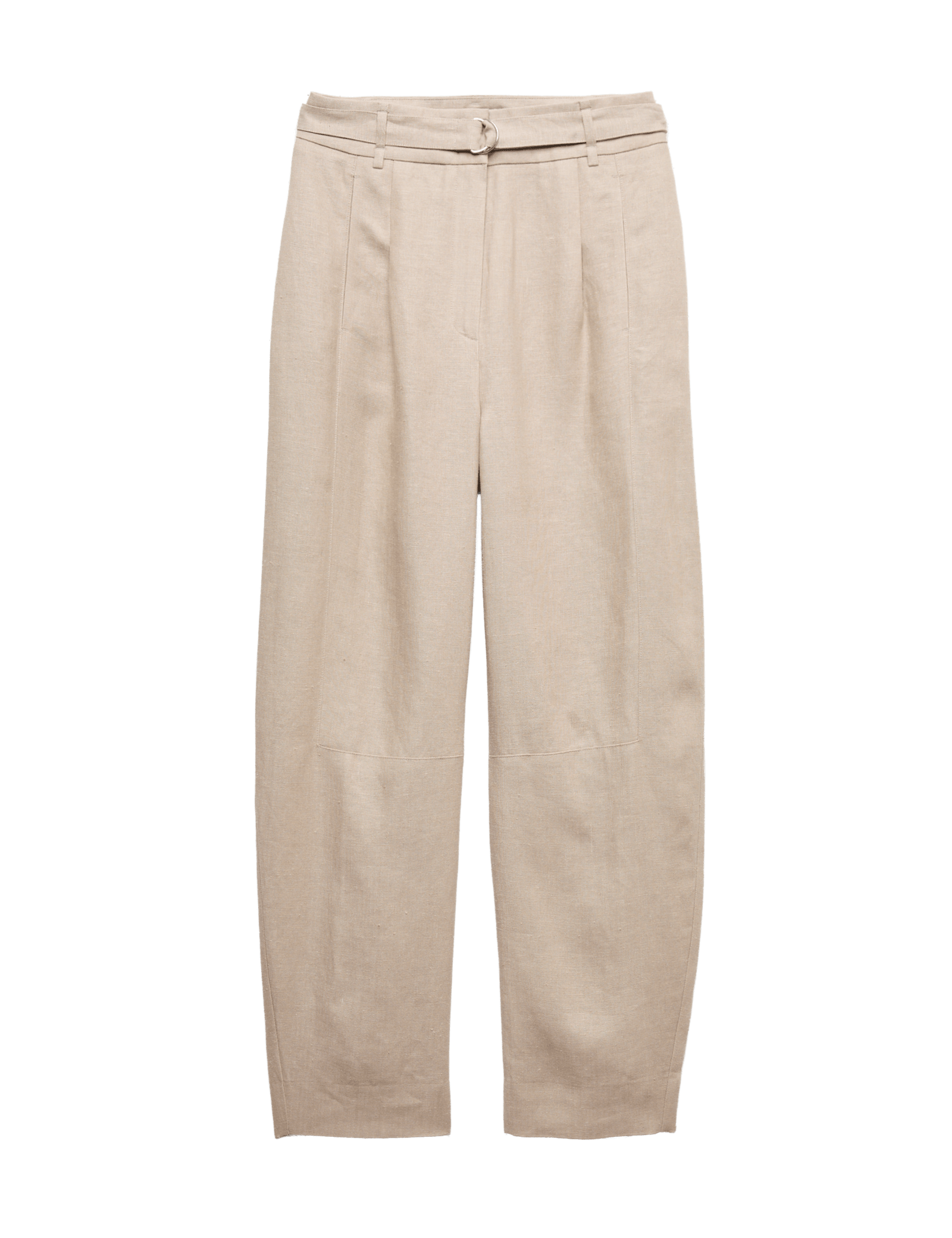 Pure Linen Belted Barrel Leg Trousers - image 3