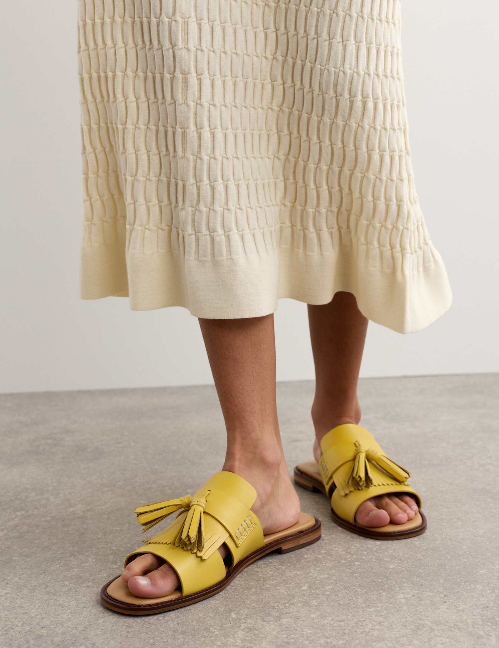 Merino Wool Rich Knitted Pleated Midi Skirt - image 5