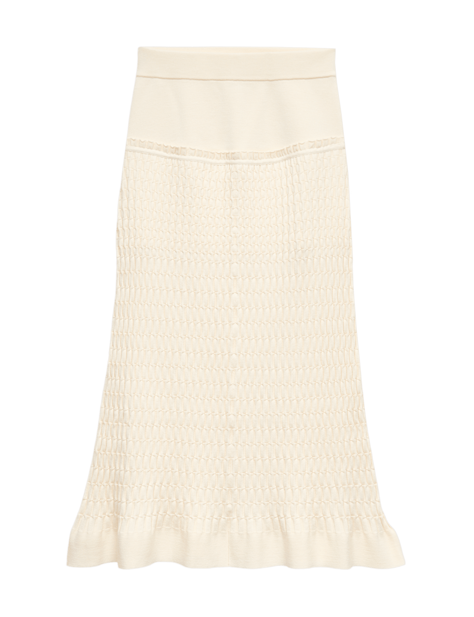 Merino Wool Rich Knitted Pleated Midi Skirt - image 3