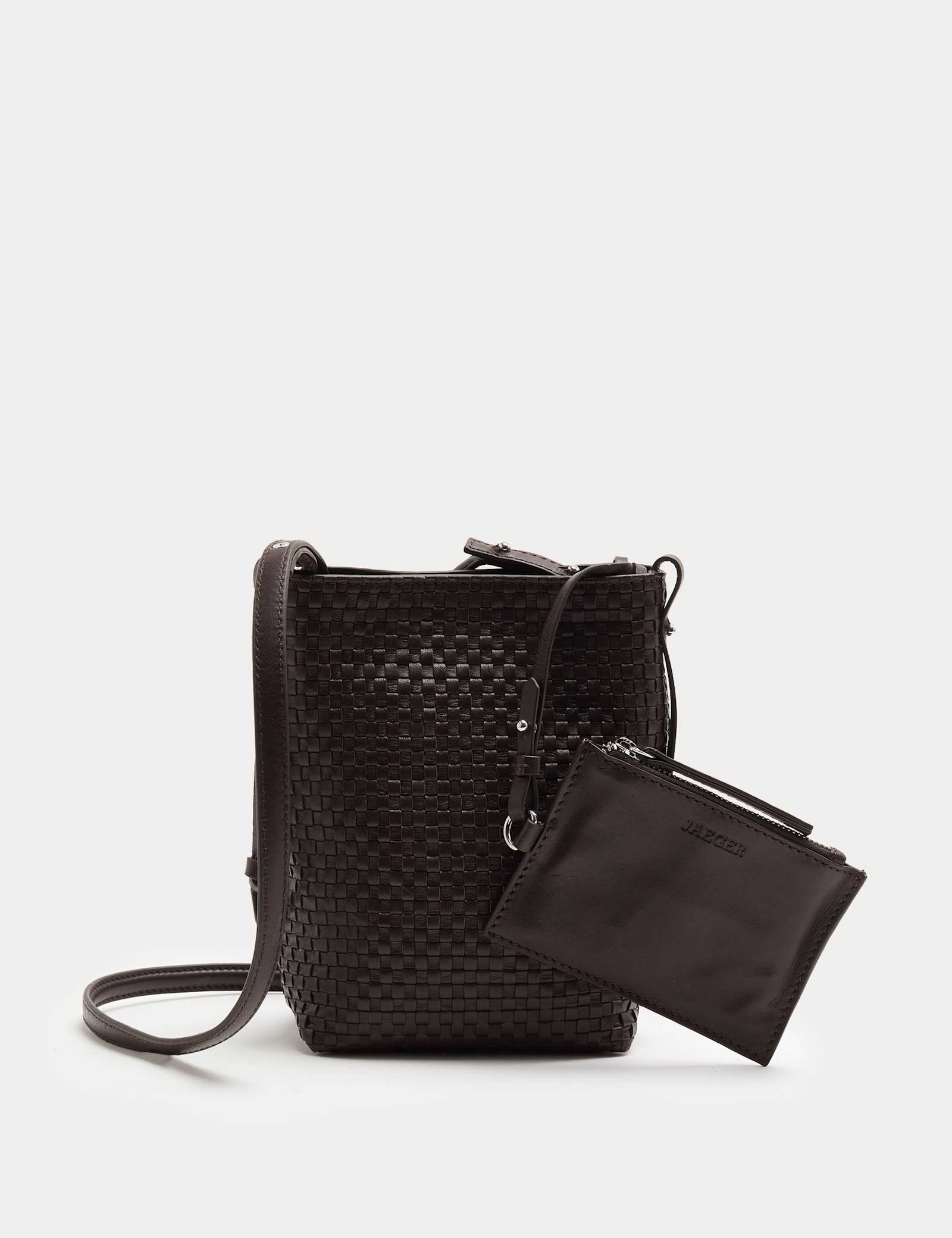 Leather Lattice Cross Body Bag - image 1